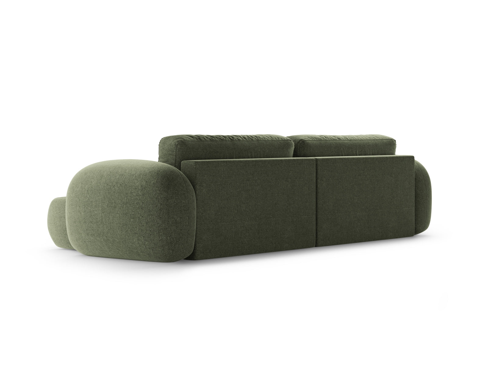 Modernes 4-Sitzer Ecksofa in zartem Grün, bietet Schlaffunktion und praktischen Stauraum, perfekt für gemütliche Wohnbereiche.