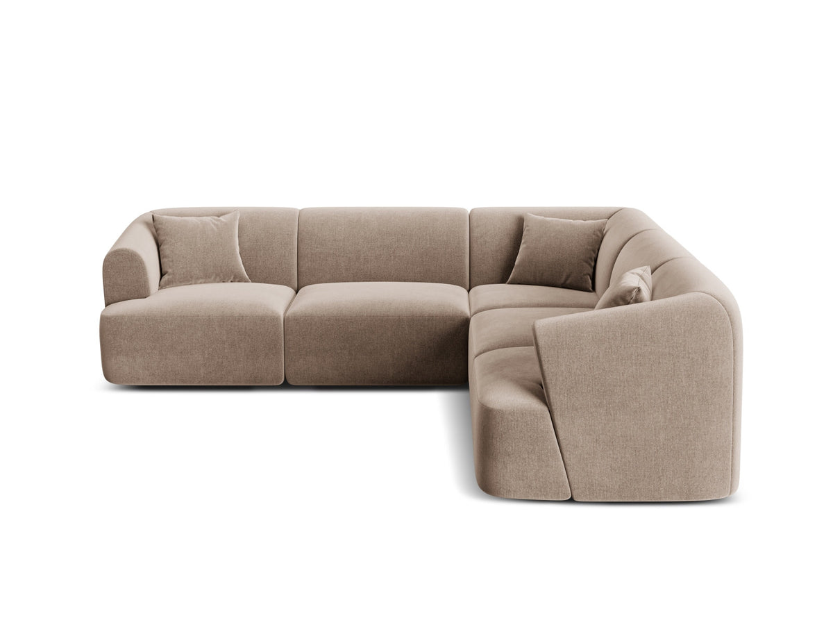 Ecksofa Campi von Cosmopolitan Design, symmetrische Eckform, Samtbezug Vogue, schwarze Beine