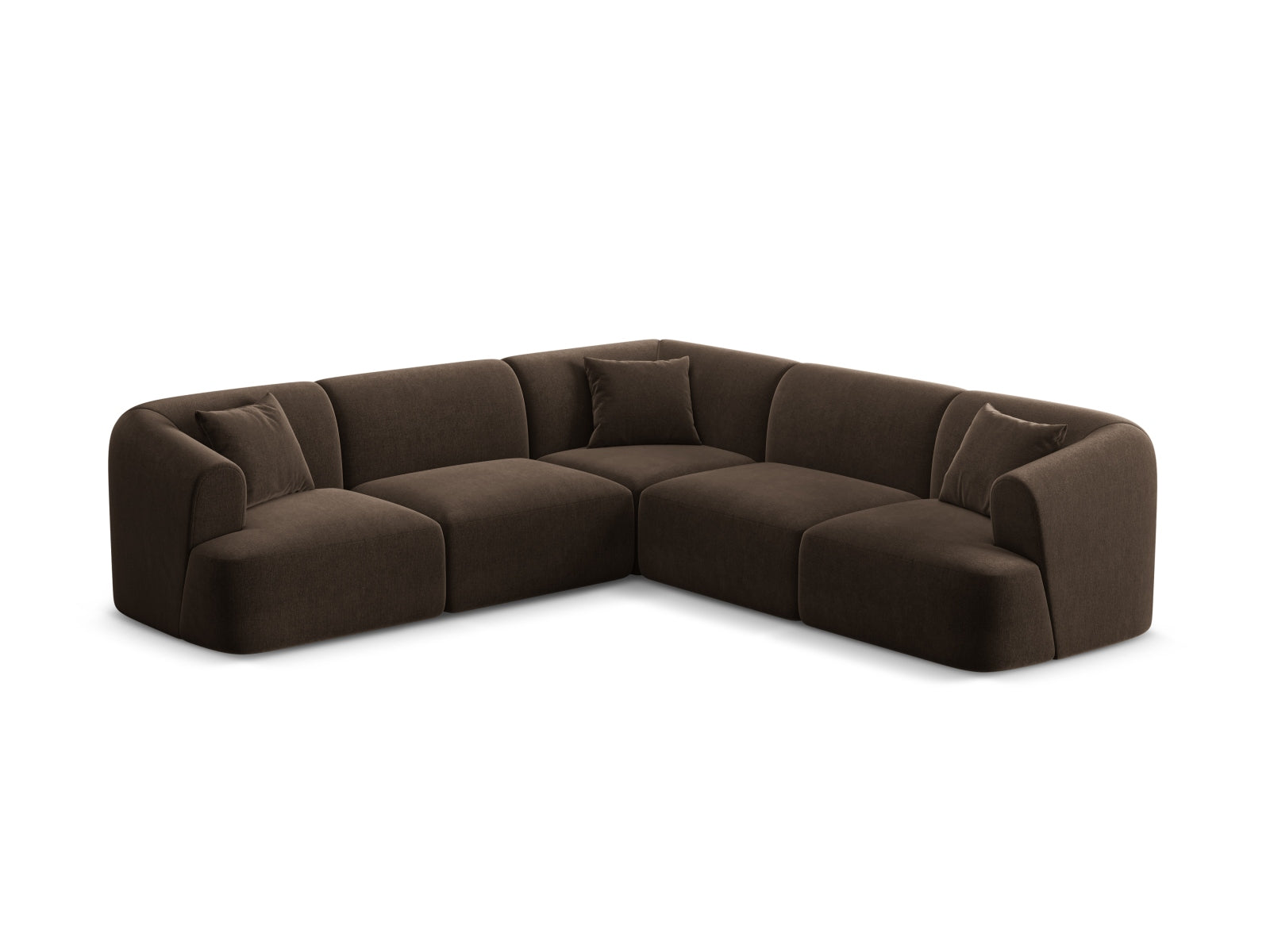 Elegantes 6-Sitzer Ecksofa Symmetric Campi in Chocolate-Vogue, ideal für stilvolle Wohnräume, präsentiert von Cosmopolitan Design.