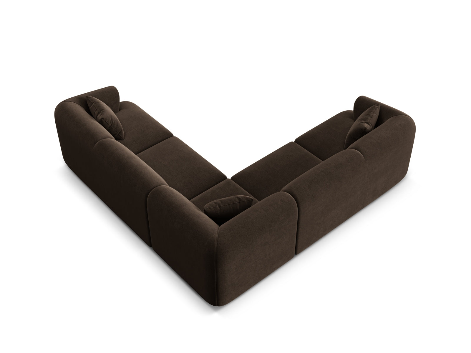 Modulares 6-Sitzer Ecksofa Symmetric Campi in edlem Chocolate-Vogue, perfekt für moderne Wohnlandschaften und gesellige Runden.