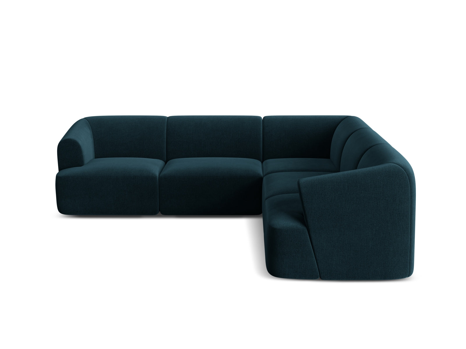 Elegantes 6-Sitzer Ecksofa Symmetric Campi in stilvollem Petrol, ideal für gesellige Abende und zeitgemäße Wohnräume.