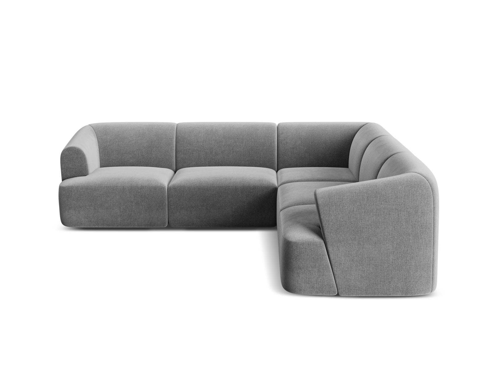 Elegantes 6-Sitzer Ecksofa Symmetric Campi in modernem Grau, ideal für gemütliche Abende und stilvolle Einrichtung, von Cosmopolitan Design.
