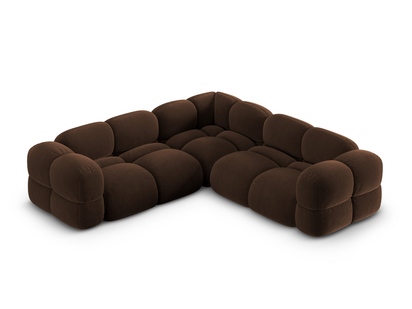 Loretto Velour Symmetrical Ecksofa 4 Sitzer 250cm in Chocolate-Vogue präsentiert im Onlineshop von KAQTU Design AG. Ecksofa ist von Cosmopolitan Design