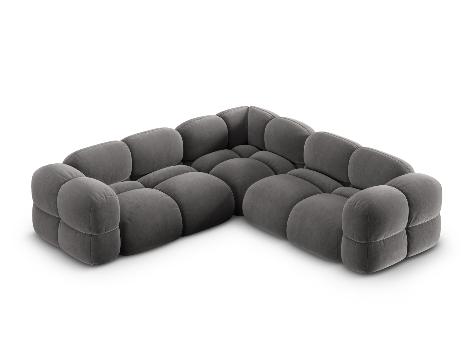 Loretto Velour Symmetrical Ecksofa 4 Sitzer 250cm in Grey-Vogue präsentiert im Onlineshop von KAQTU Design AG. Ecksofa ist von Cosmopolitan Design
