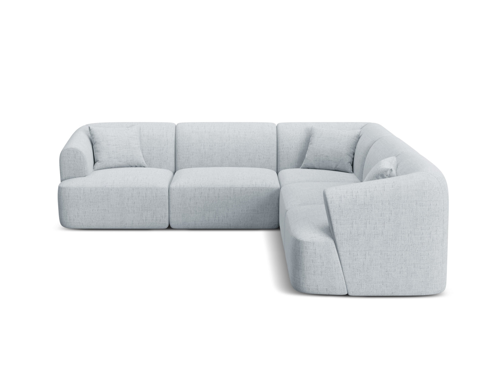 Modulares 6-Sitzer Ecksofa Campi in elegantem Hellgrau, ideal für stilvolle Wohnräume, präsentiert von Cosmopolitan Design.