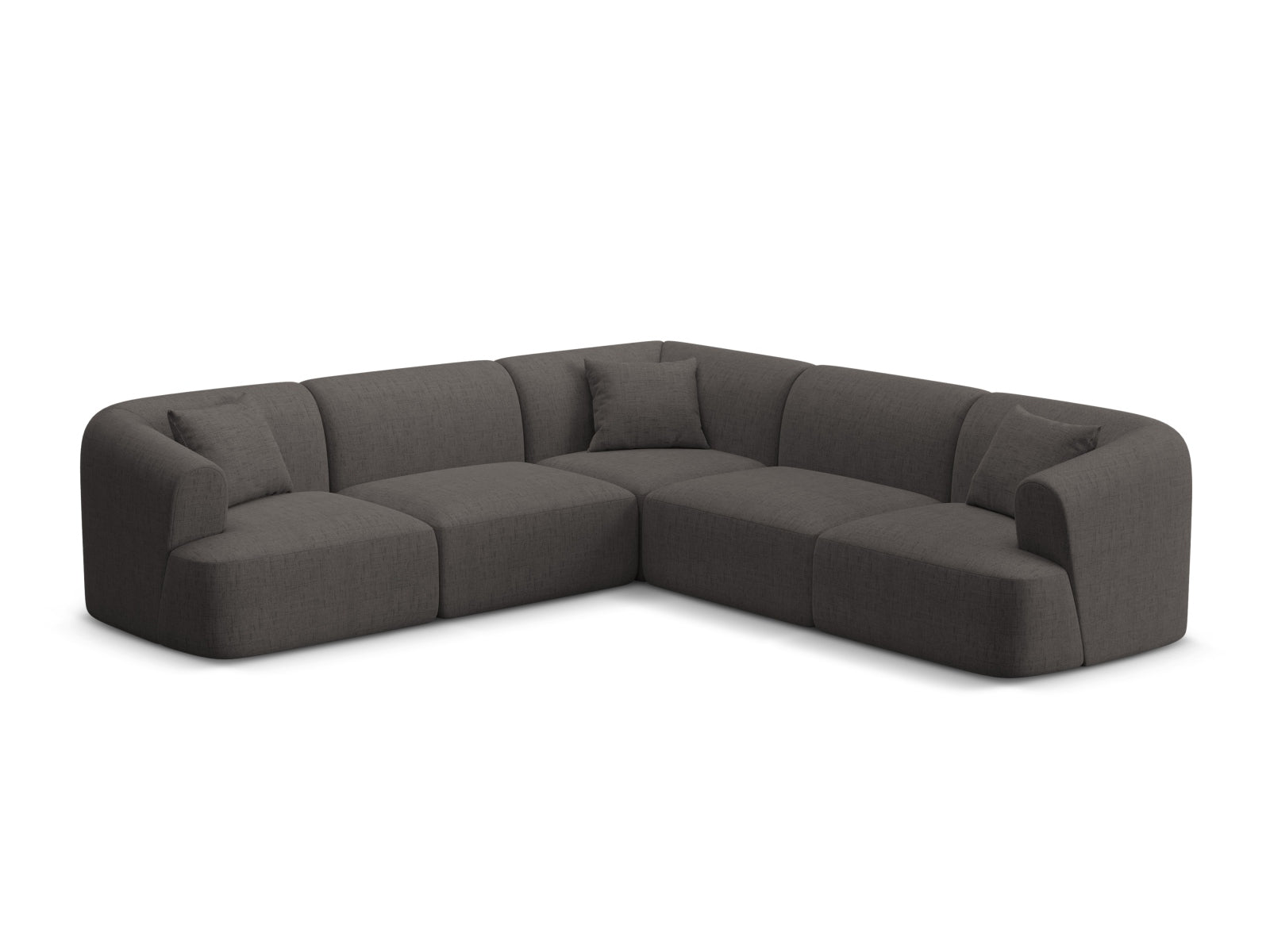 6-Sitzer Ecksofa modular symmetrisch Campi in Grey-Moly präsentiert im Onlineshop von KAQTU Design AG. Ecksofa ist von Cosmopolitan Design