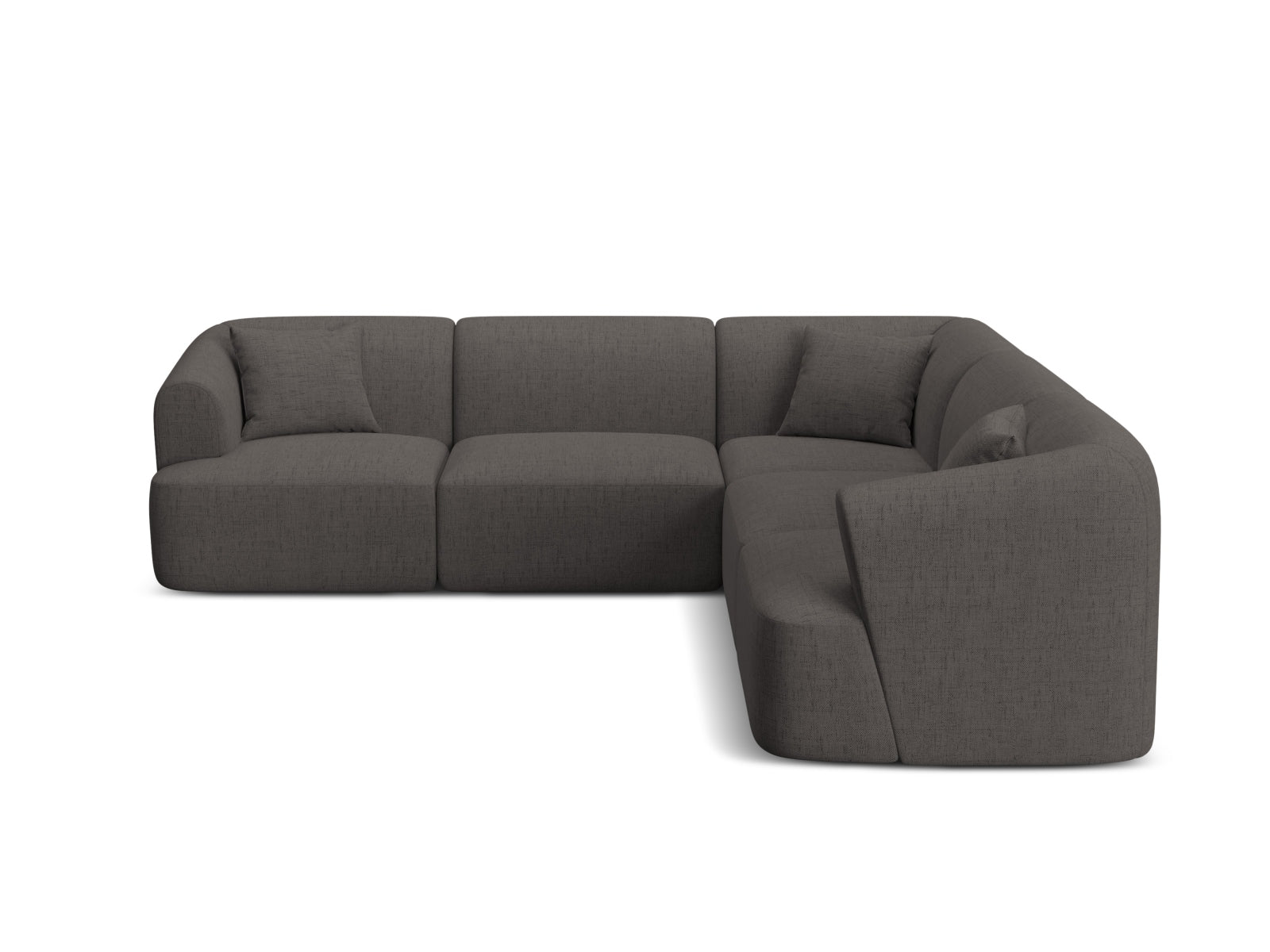 Modulares 6-Sitzer Ecksofa Campi in stilvollem Grau, ideal für moderne Wohnräume, präsentiert von Cosmopolitan Design.