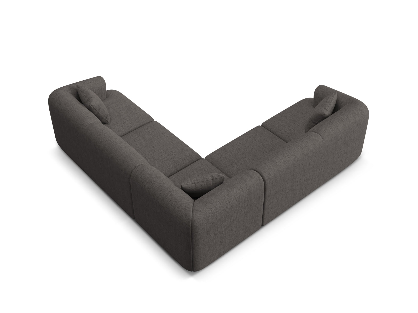 Elegantes, symmetrisches 6-Sitzer Ecksofa Campi in zeitlosem Grau, perfekt für entspannte Abende und modernes Wohndesign.