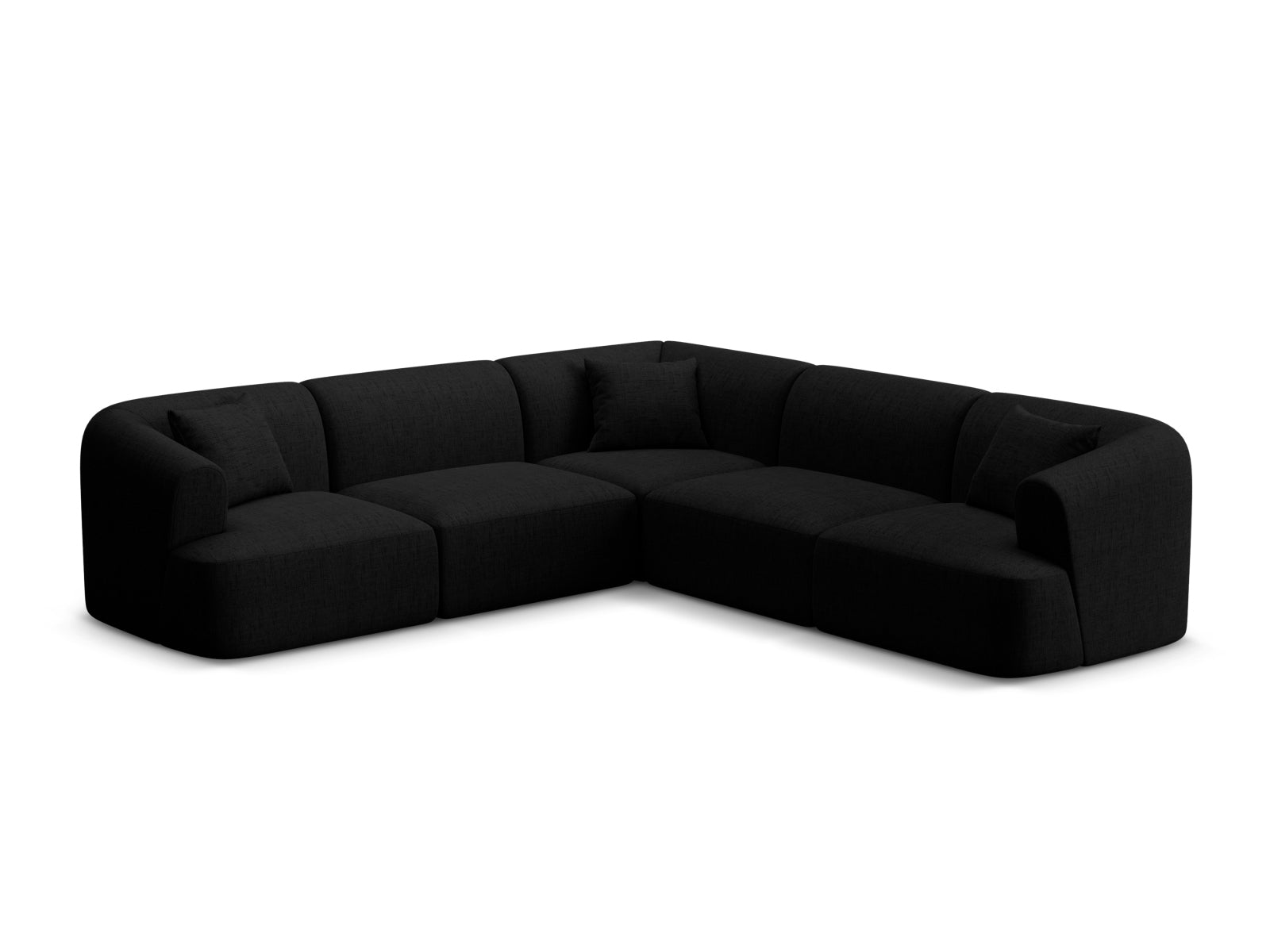 6-Sitzer Ecksofa modular symmetrisch Campi in Black-Moly präsentiert im Onlineshop von KAQTU Design AG. Ecksofa ist von Cosmopolitan Design