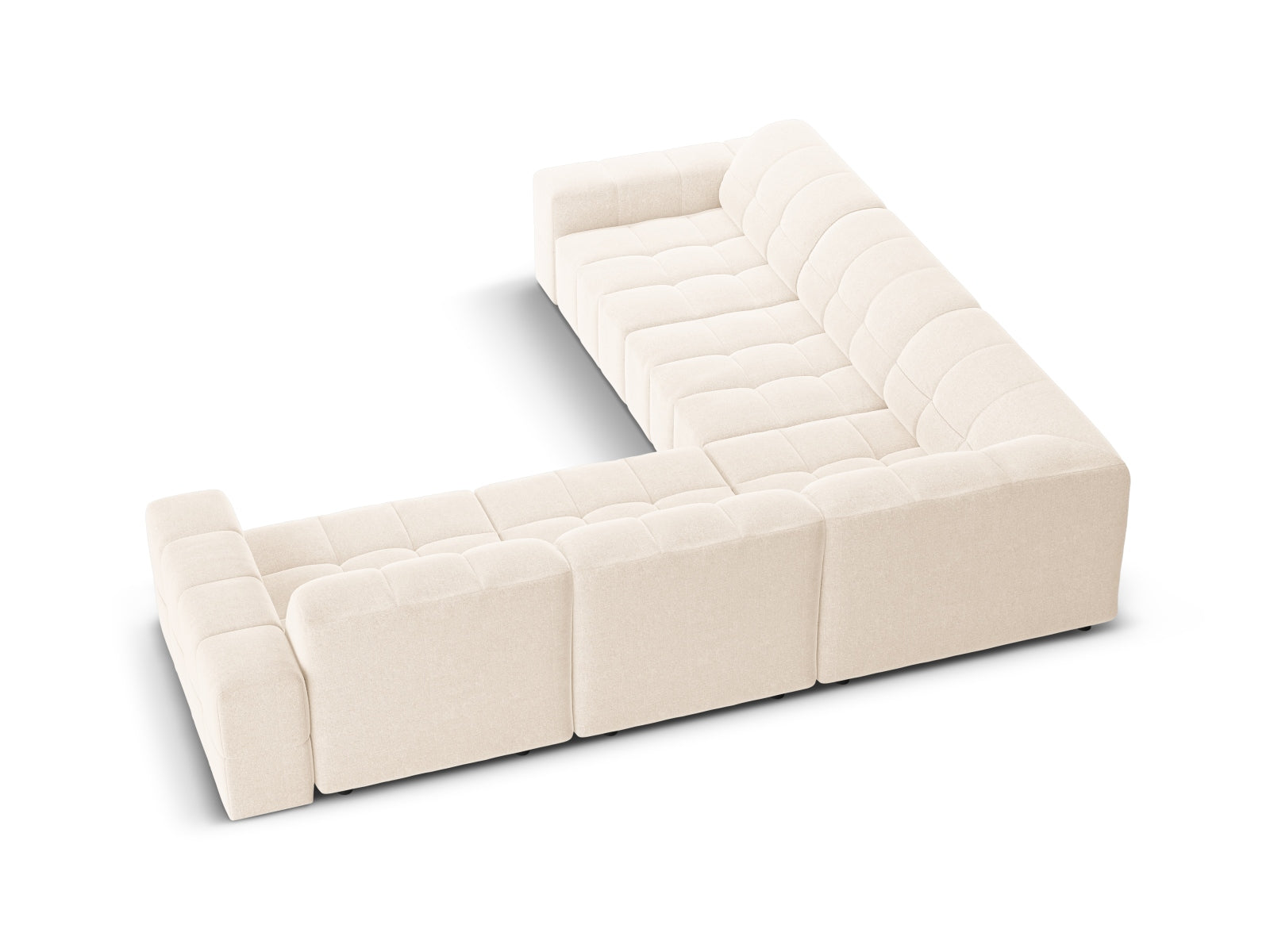 Modernes Chicago Ecksofa in zartem Beige, großzügiger 4-Sitzer mit 287 cm, ideal für gemütliche und stilvolle Wohnräume.