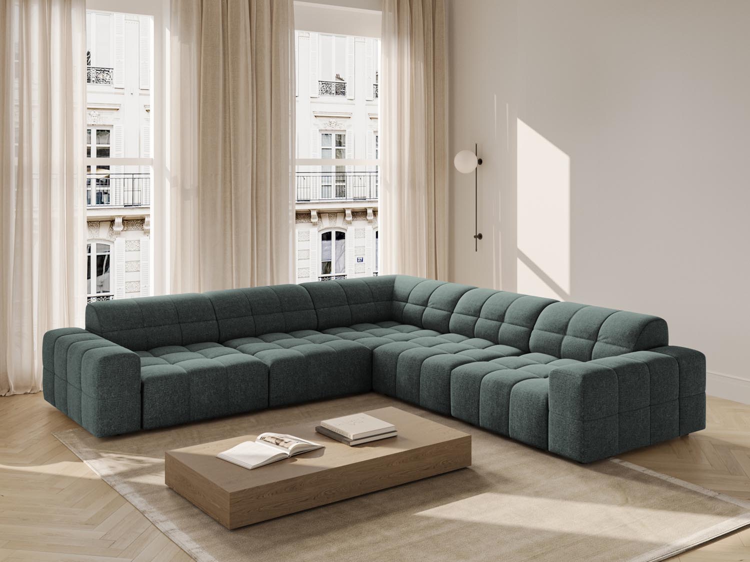 Entdecken Sie das Chicago Ecksofa 4 Sitzer von Cosmopolitan Design – elegantes Design, optimaler Komfort und grosszügige 287 cm für Ihr modernes Wohnzimmer.
