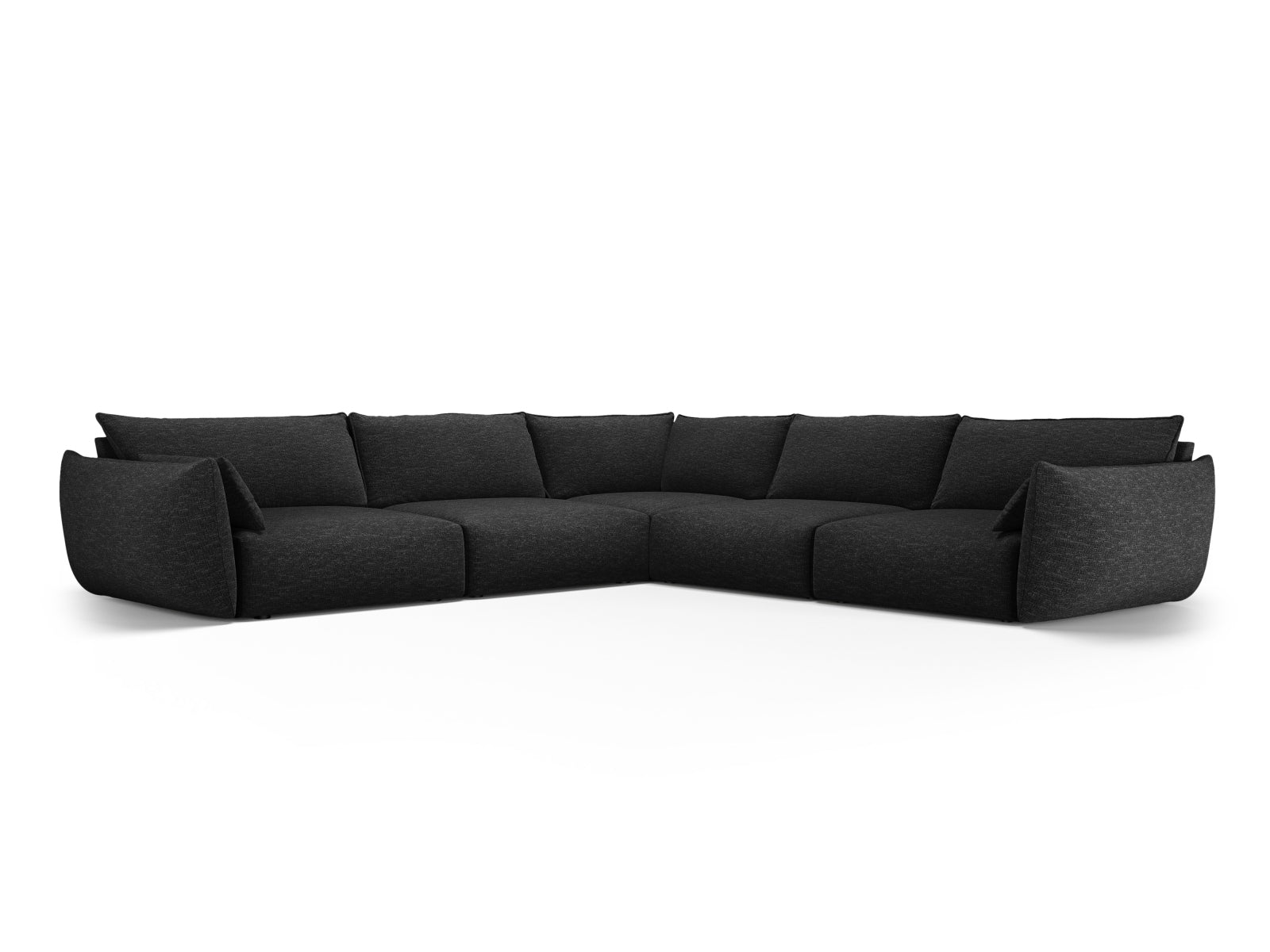 7-Sitzer Ecksofa Symmetric Matera in Black-Haga präsentiert im Onlineshop von KAQTU Design AG. Ecksofa ist von Cosmopolitan Design