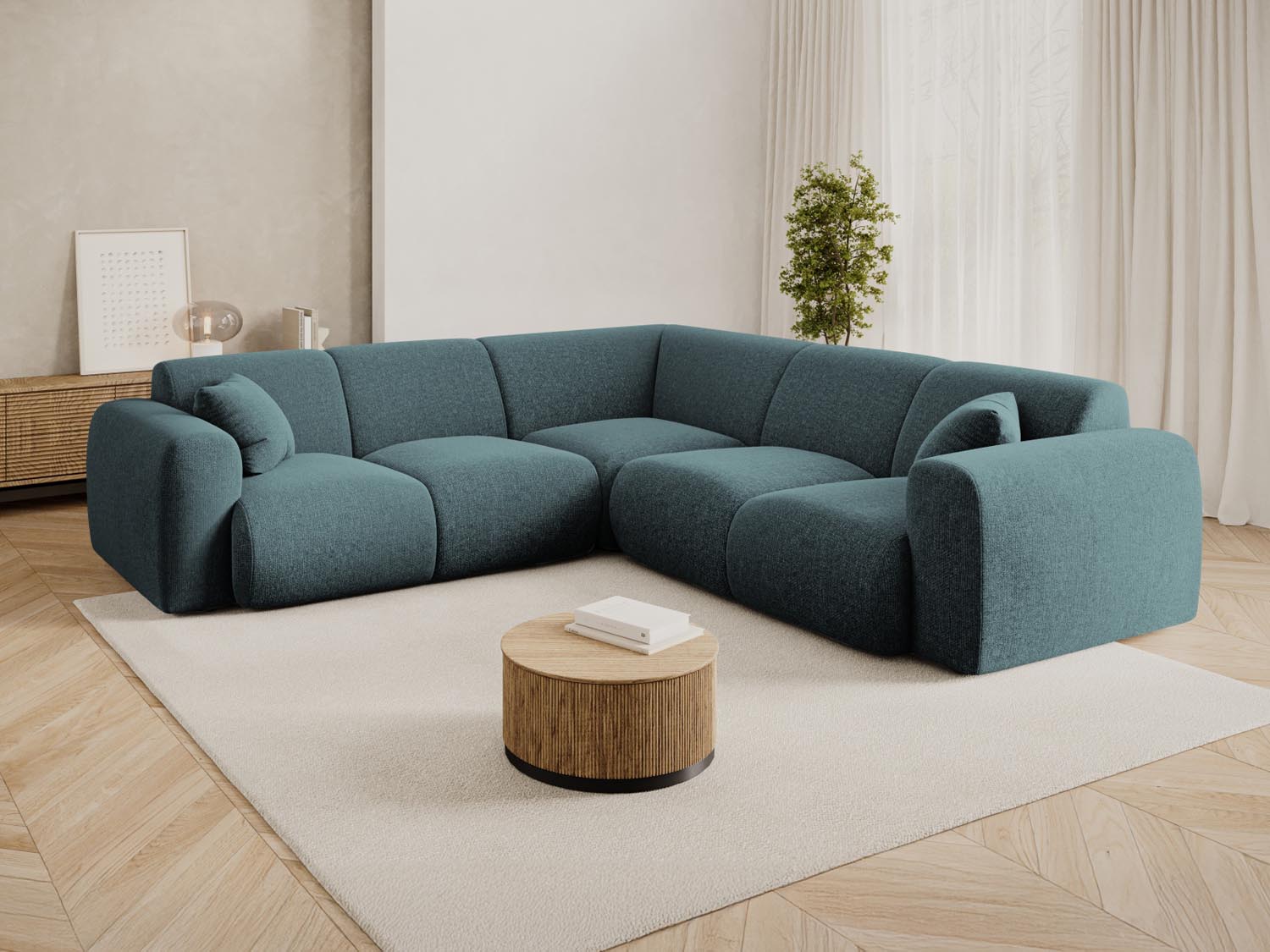 Erleben Sie das Nolio Symmetrical Ecksofa 5 Sitzer (252cm) von Cosmopolitan Design – stilvolles Design, hervorragender Komfort und ideal für Ihr Zuhause.