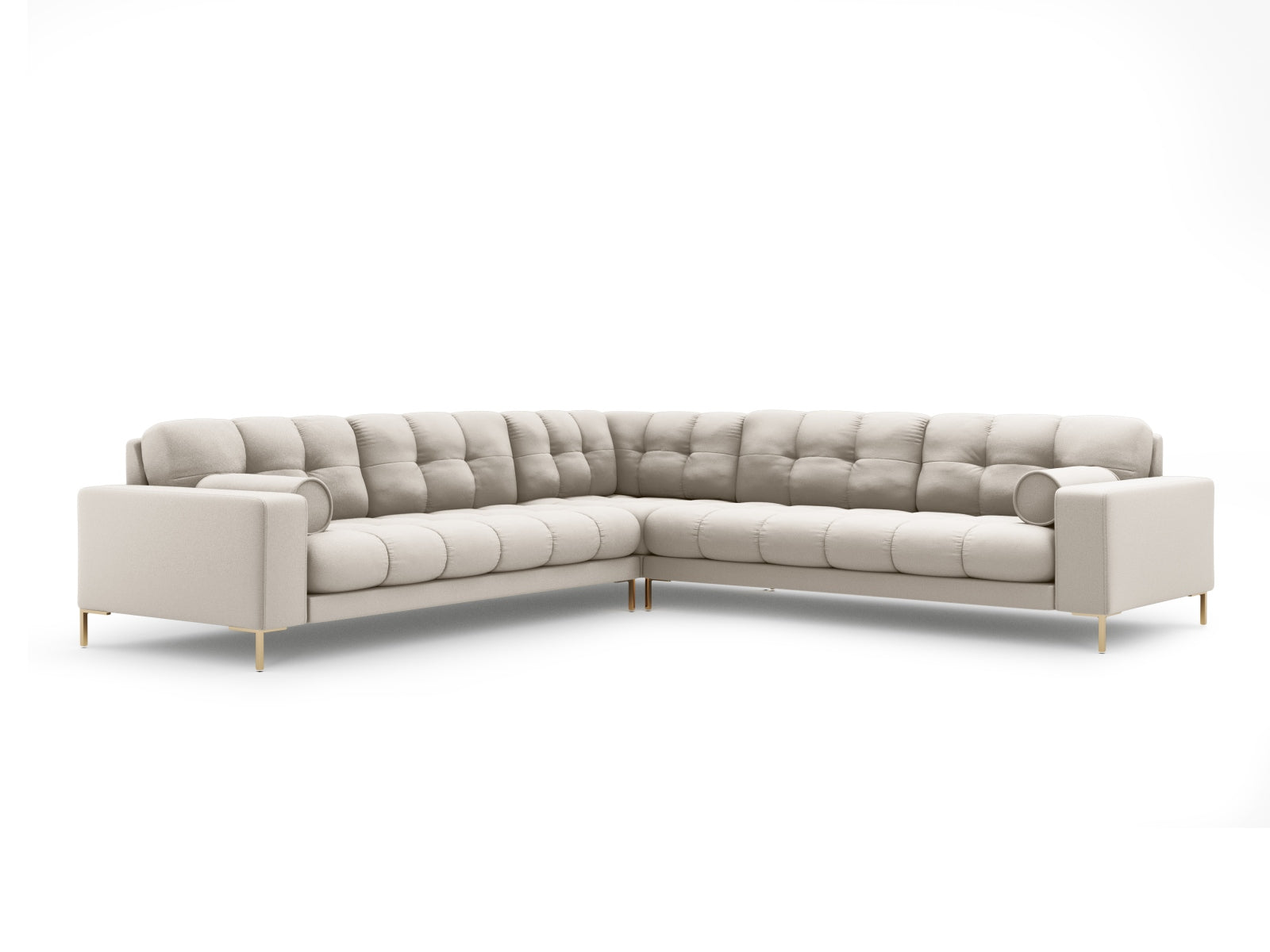 Beige-Neve 6-Sitzer Ecksofa Symmetric Bali von Cosmopolitan Design, stilvolles und modernes Möbelstück für Ihr Wohnzimmer.