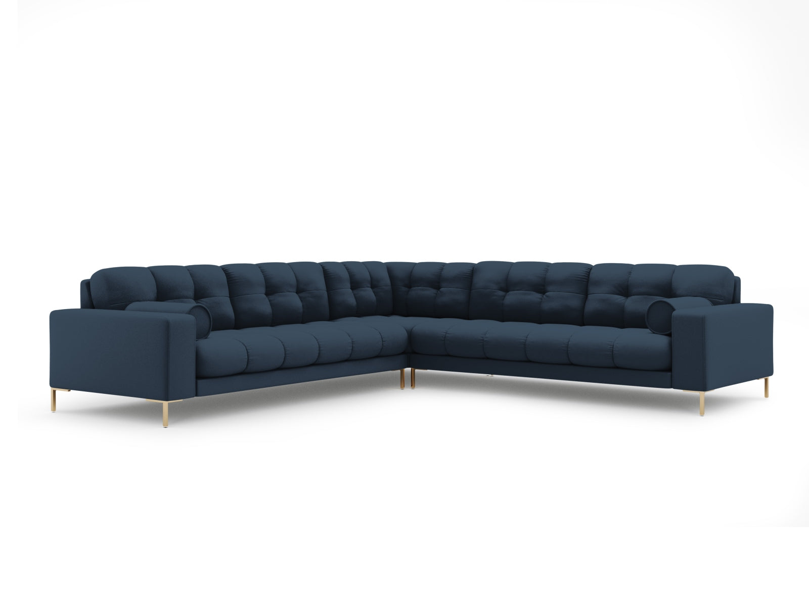 Elegantes 6-Sitzer Ecksofa Symmetric Bali in stilvollem Blau, ideal für moderne Wohnräume, von Cosmopolitan Design.