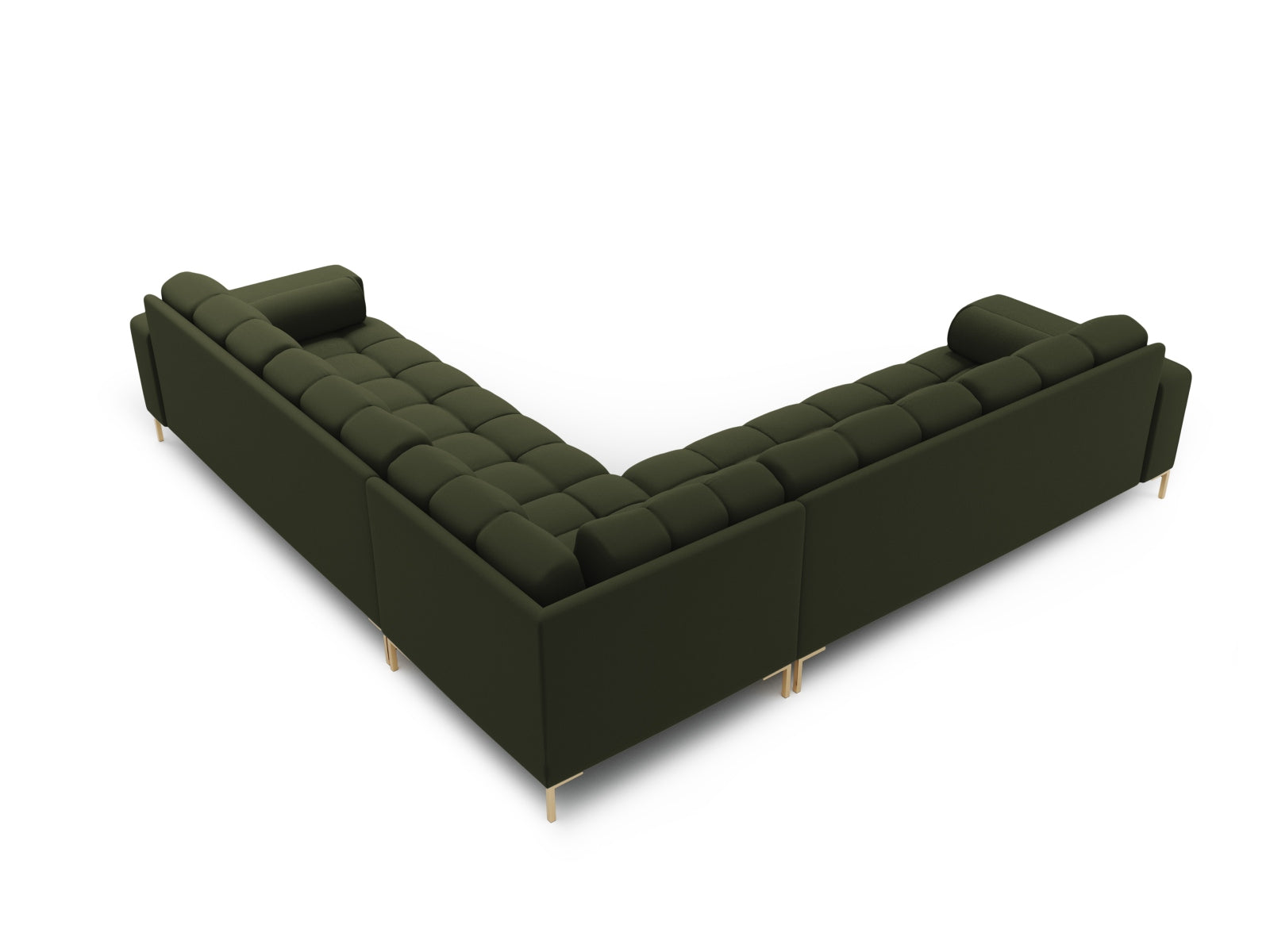 Elegantes 6-Sitzer Ecksofa Symmetric Bali in trendigem Grünton, ideal für gesellige Abende und stilvolle Einrichtung.