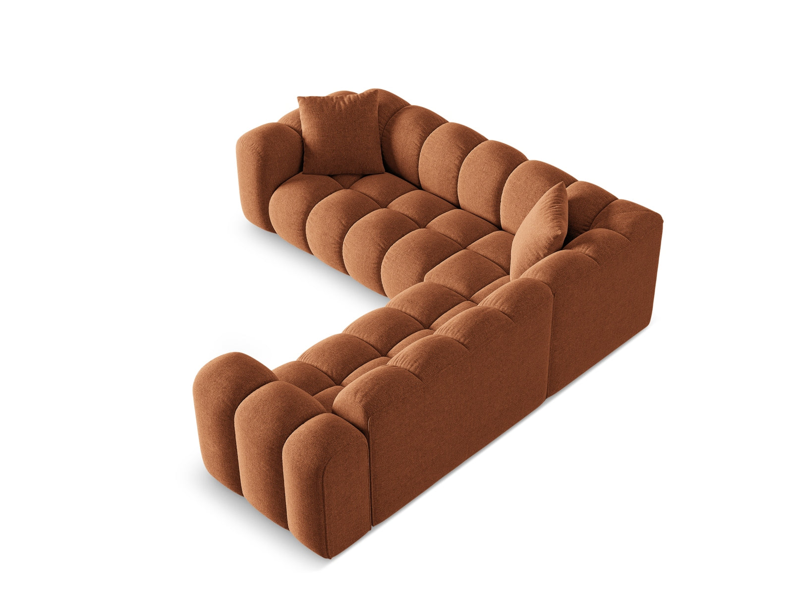 Elegantes 3-Sitzer Ecksofa Symmetric Treno in Brick-Eden, ideal für gemütliche und moderne Wohnräume.