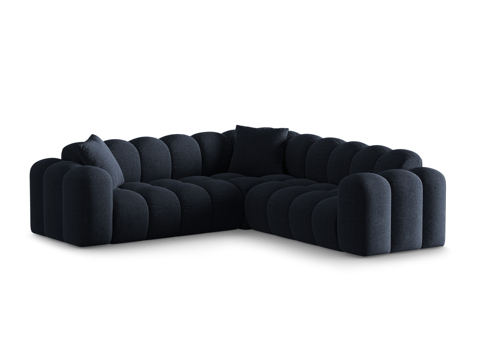 Elegantes 3-Sitzer Ecksofa Symmetric Treno in Navy Blue-Eden, ideal für stilvolle Wohnräume, von Cosmopolitan Design.