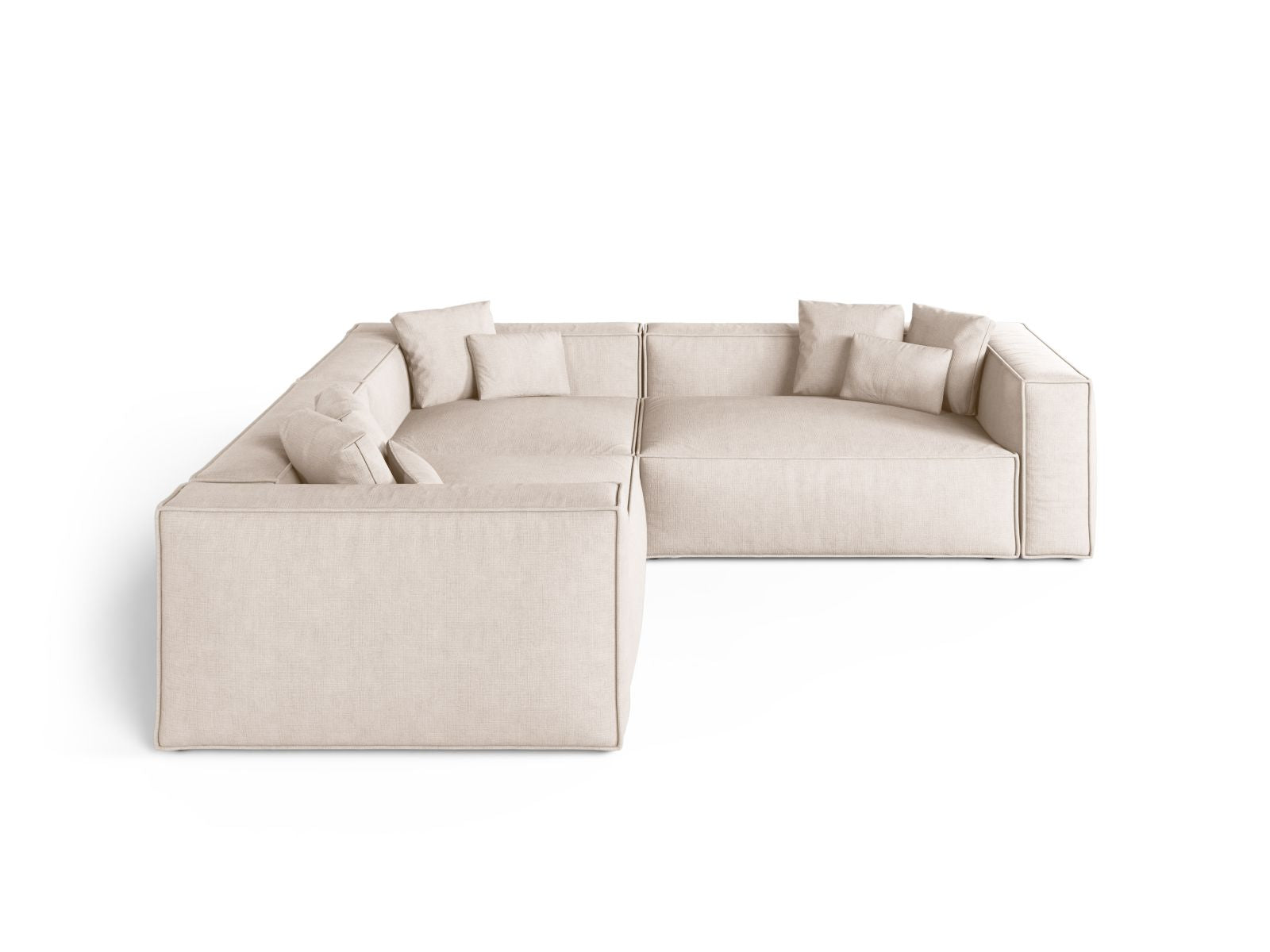 Beige 5-Sitzer Ecksofa Symmetric Aveiro von Cosmopolitan Design, stilvolles und modernes Möbelstück für Ihr Wohnzimmer.