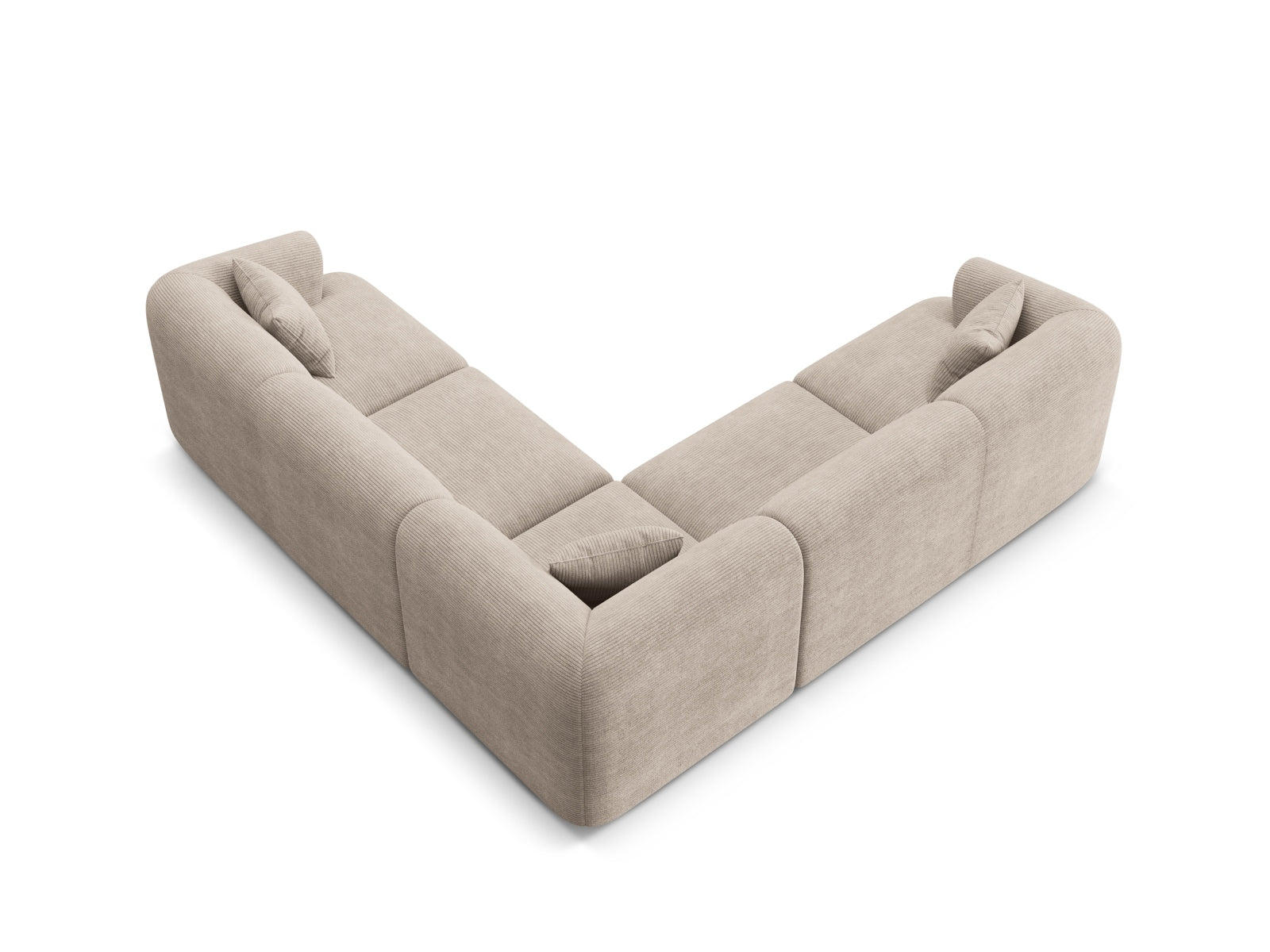 Elegantes 6-Sitzer Ecksofa Campi in Cappuccino-Lincoln, perfekt für moderne Wohnzimmer und gesellige Abende mit Freunden.