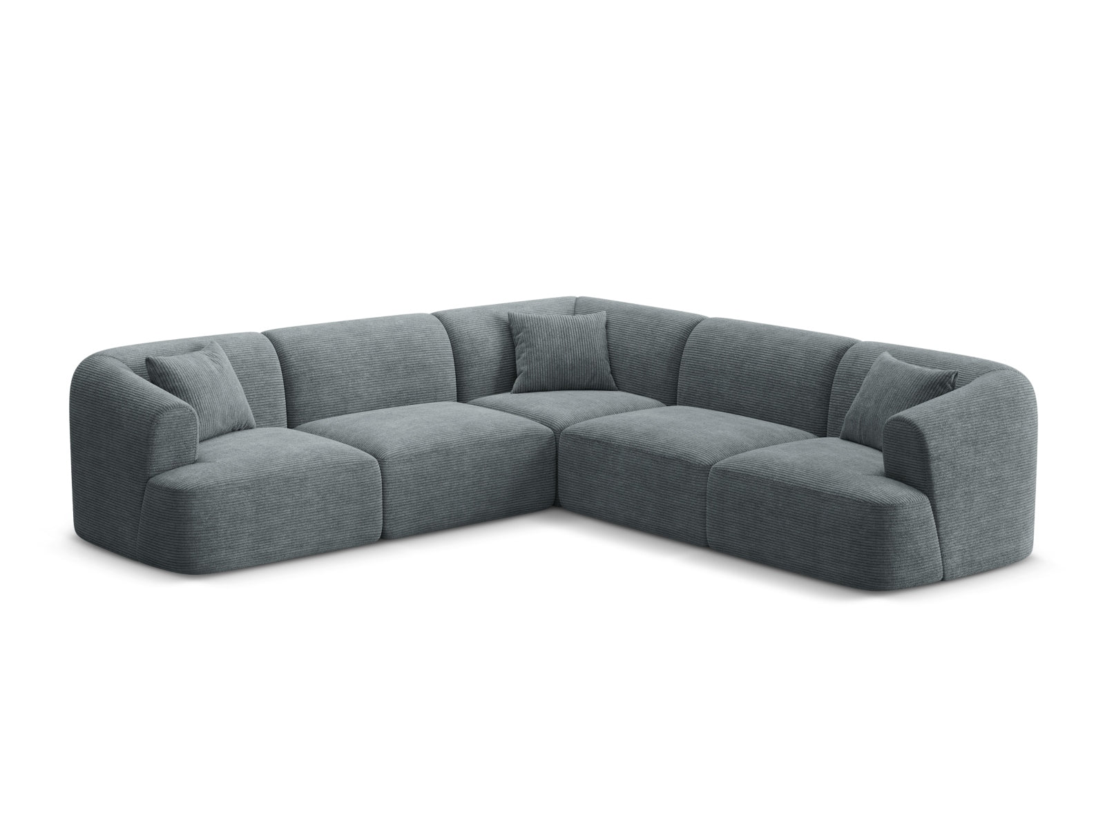 Modulares 6-Sitzer Ecksofa Campi in elegantem Dunkelgrau, ideal für stilvolle Wohnräume, präsentiert von Cosmopolitan Design.