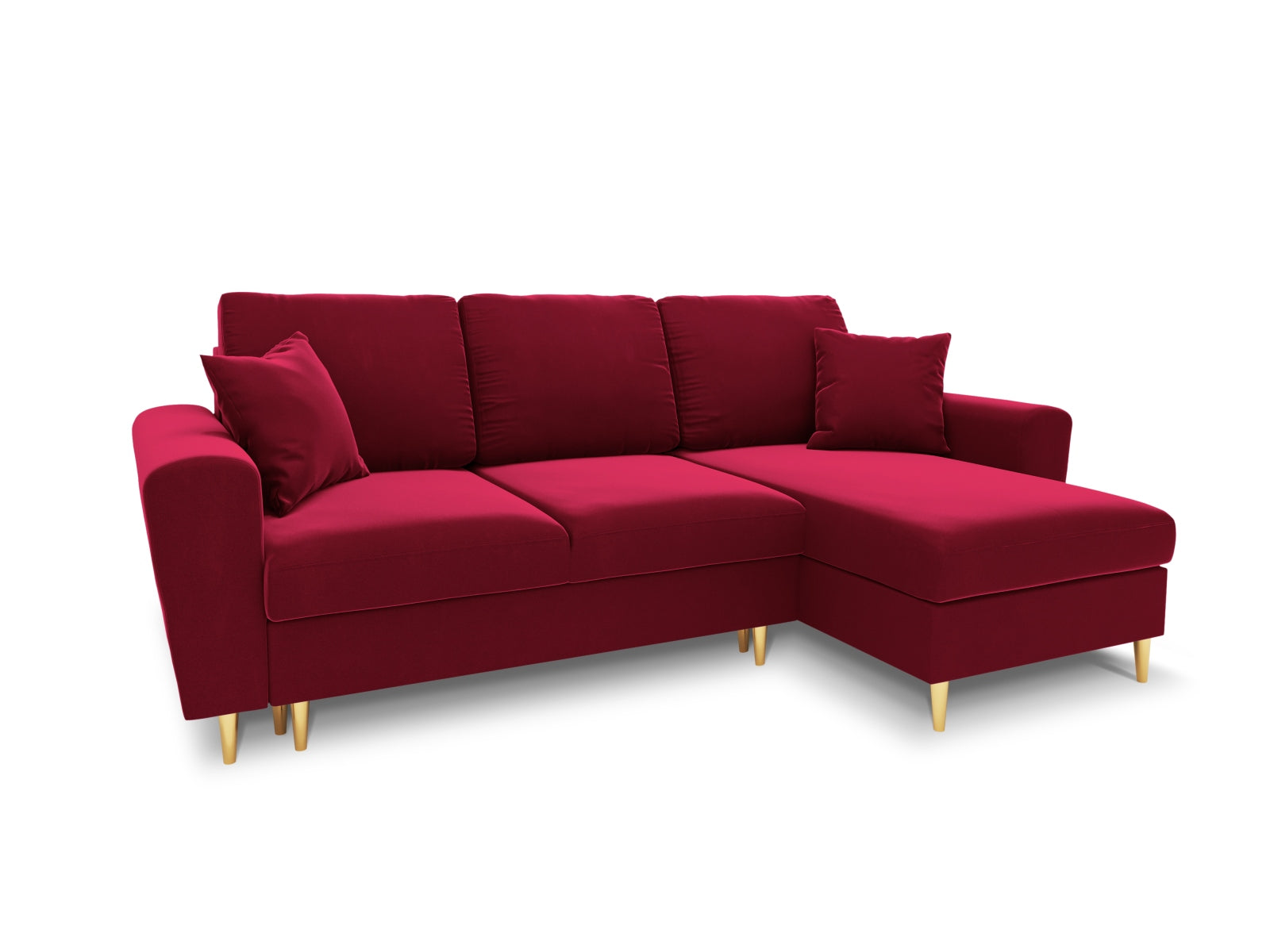 Kyoto Ecksofa mit Schlaffunktion und Stauraumbox 4 Sitzer 145cm in Red-Riviera präsentiert im Onlineshop von KAQTU Design AG. Bettsofa rechts ist von Cosmopolitan Design