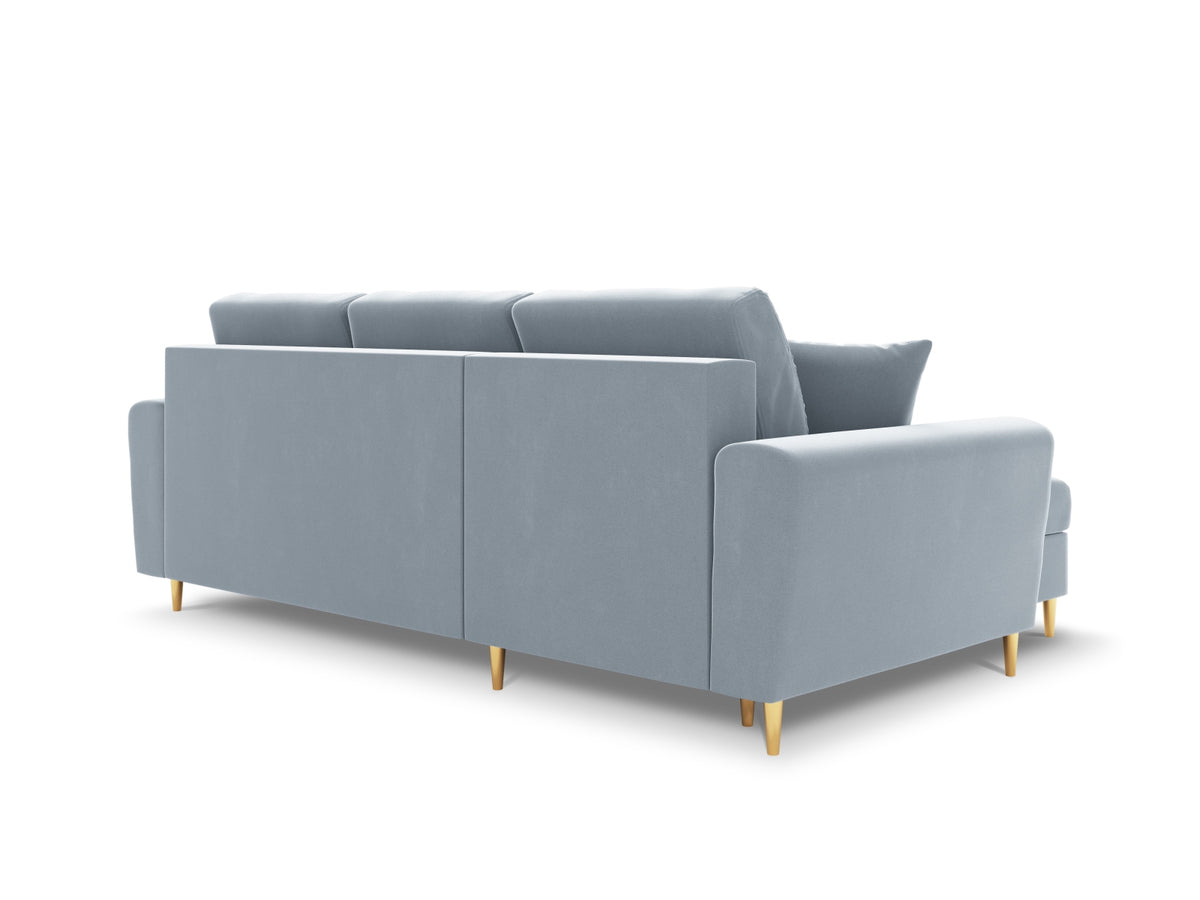 Kyoto Ecksofa mit Schlaffunktion und Stauraumbox 4 Sitzer 145cm in Light Blue-Riviera präsentiert im Onlineshop von KAQTU Design AG. Bettsofa rechts ist von Cosmopolitan Design