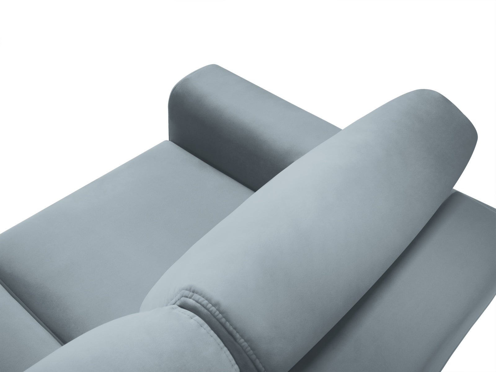 Modernes Kyoto Ecksofa in zartem Hellblau, 4-Sitzer mit cleverer Schlaffunktion und Stauraum, ideal für gemütliche Wohnräume.