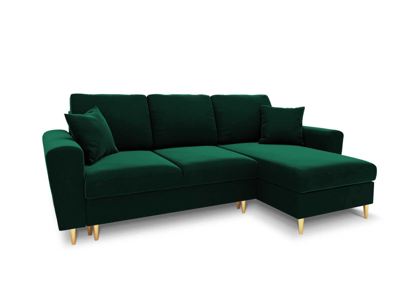 Kyoto Ecksofa mit Schlaffunktion und Stauraumbox 4 Sitzer 145cm in Bottle Green-Riviera präsentiert im Onlineshop von KAQTU Design AG. Bettsofa rechts ist von Cosmopolitan Design