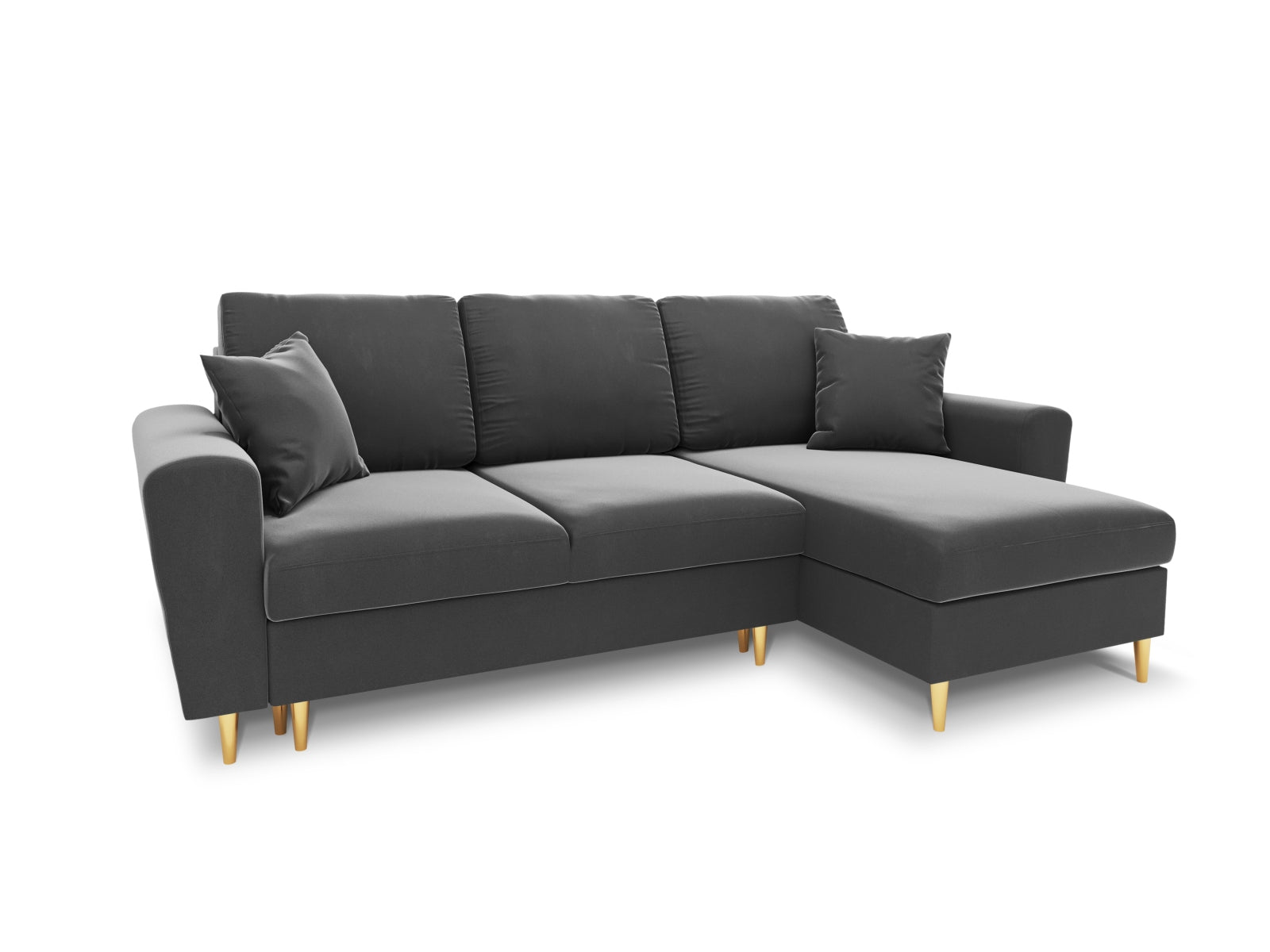 Kyoto Ecksofa mit Schlaffunktion und Stauraumbox 4 Sitzer 145cm in Light Grey-Riviera präsentiert im Onlineshop von KAQTU Design AG. Bettsofa rechts ist von Cosmopolitan Design