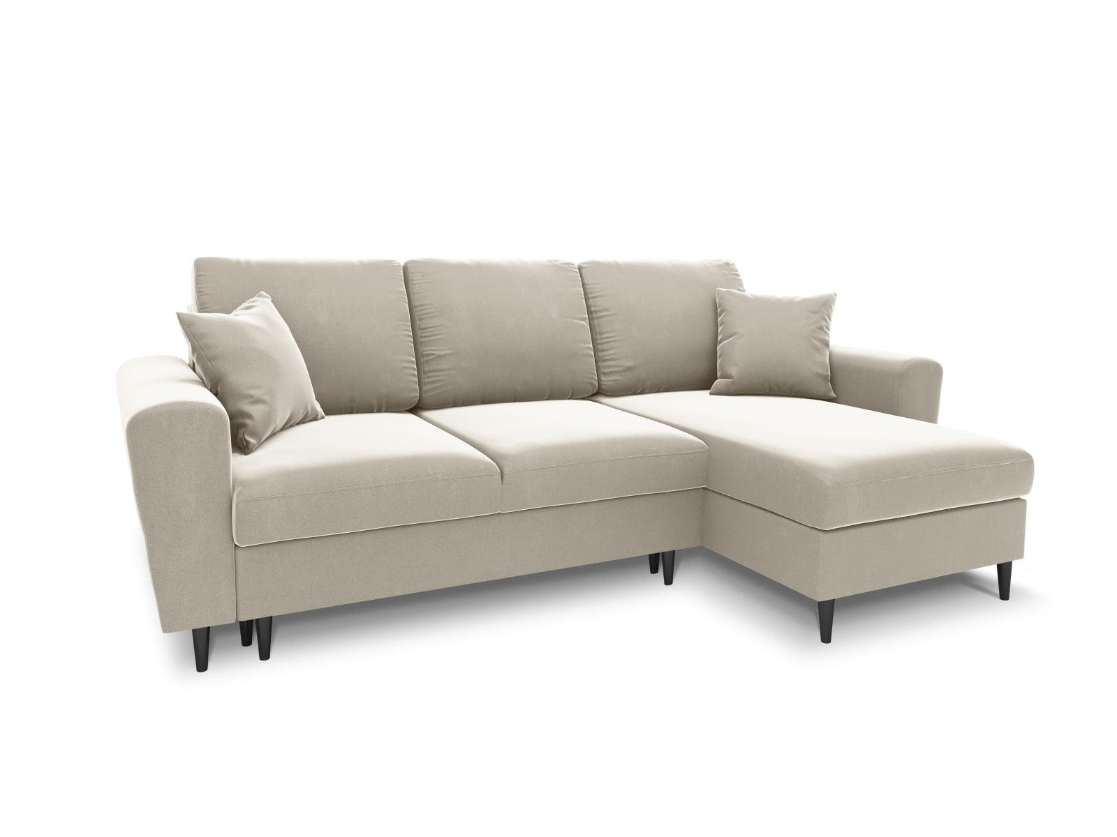 Stylisches Kyoto Ecksofa in elegantem Beige, 4-Sitzer mit praktischer Schlaffunktion und Stauraum, perfekt für entspannte Abende.