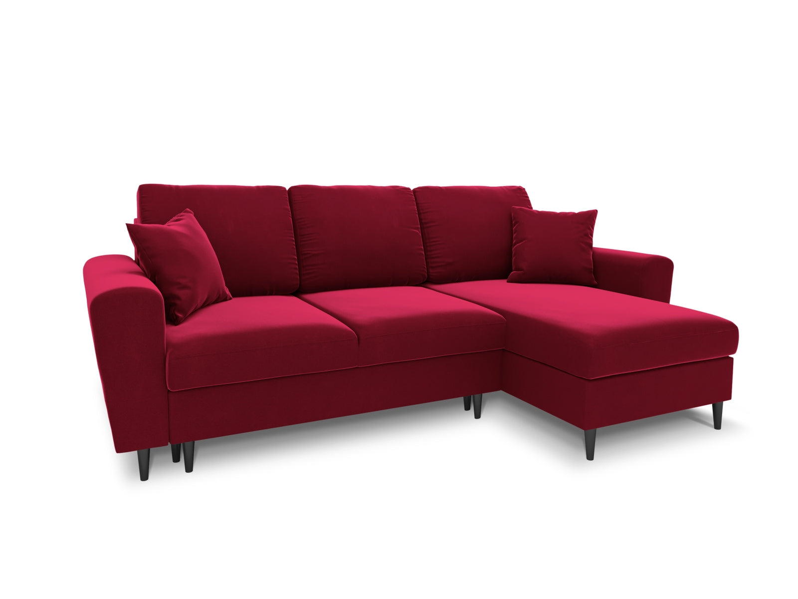 Stylisches Kyoto Ecksofa in Red-Riviera, 4-Sitzer mit cleverer Schlaffunktion und Stauraum, perfekt für gemütliche Wohnräume.