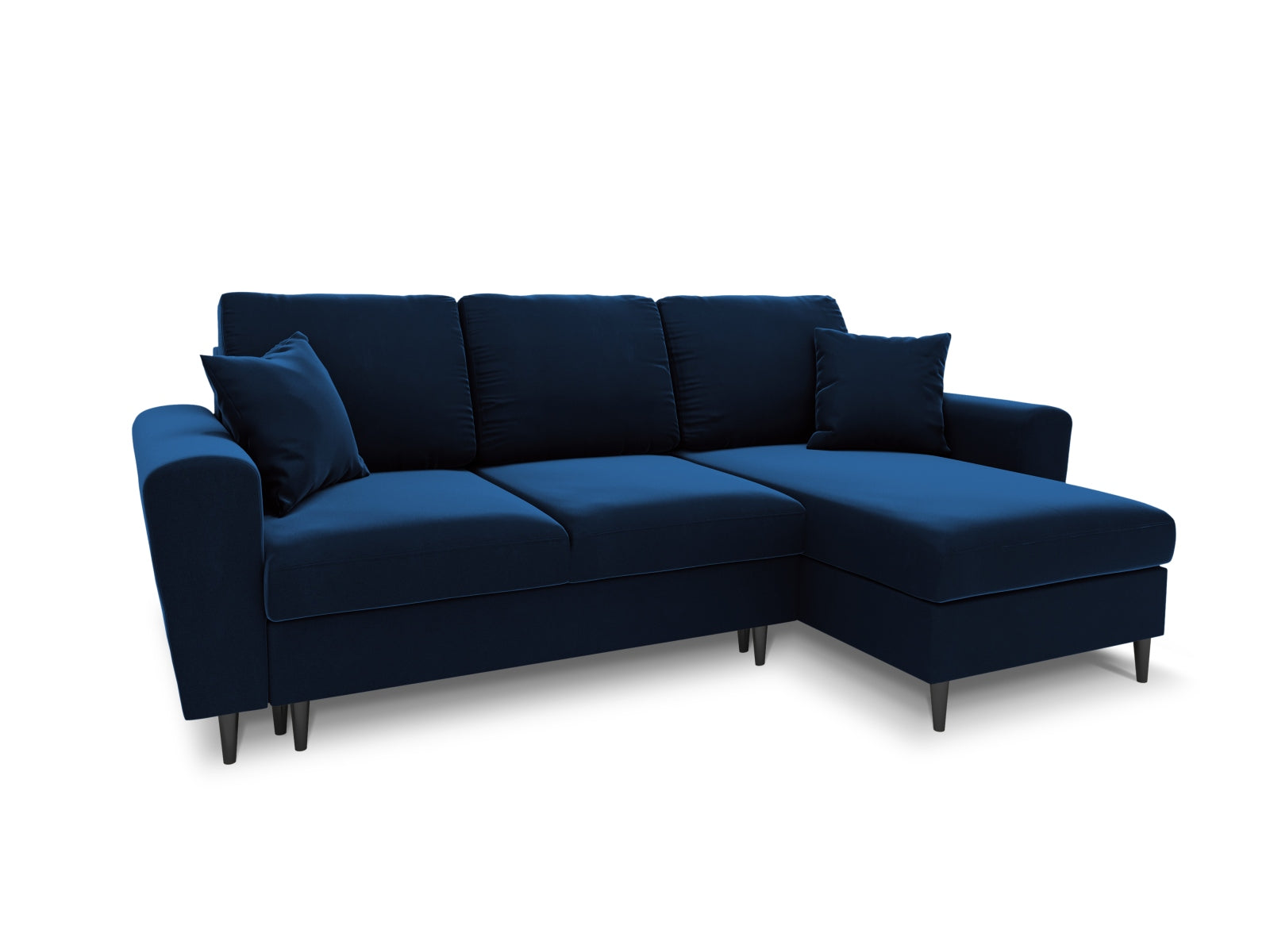 Elegantes Kyoto Ecksofa in Royal Blue-Riviera, 4-Sitzer mit komfortabler Schlaffunktion und integriertem Stauraum, ideal für moderne Wohnräume.