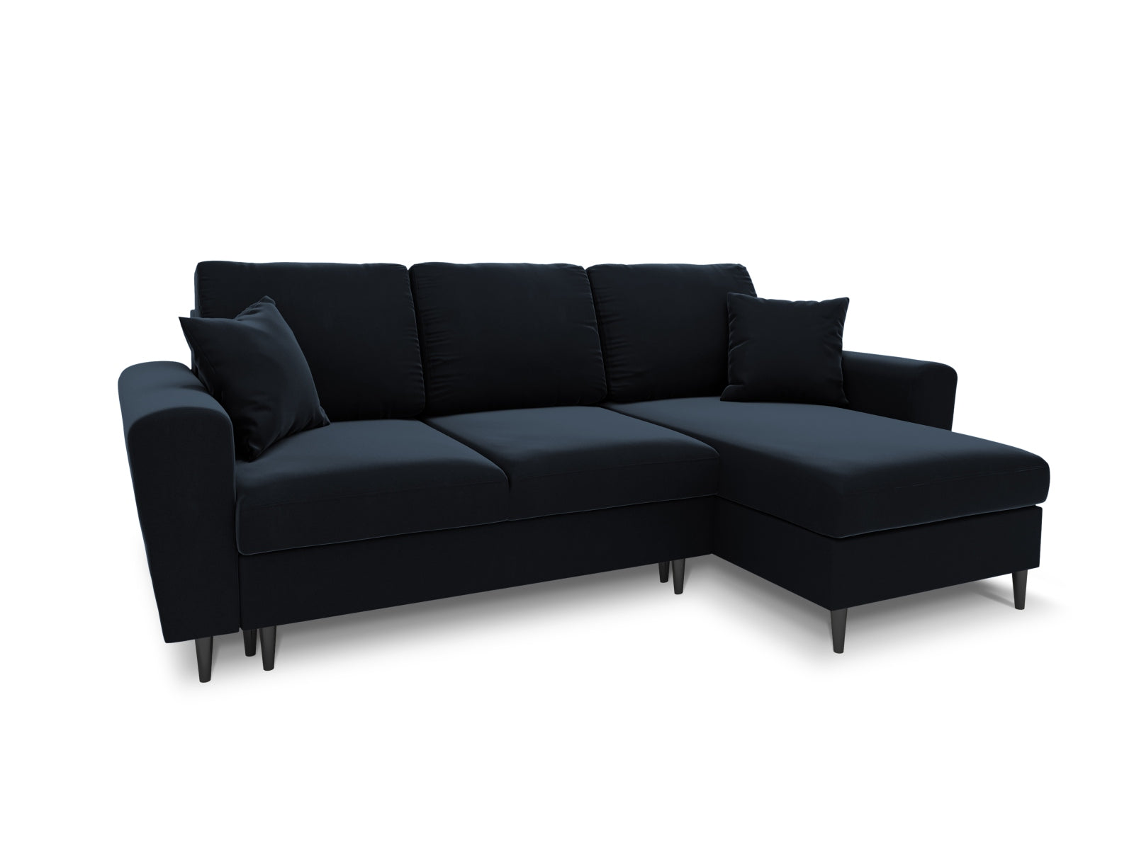 Stylisches Kyoto Ecksofa in elegantem Blau, 4-Sitzer mit Schlafoption und Stauraum, ideal für entspannte Stunden und Gäste.