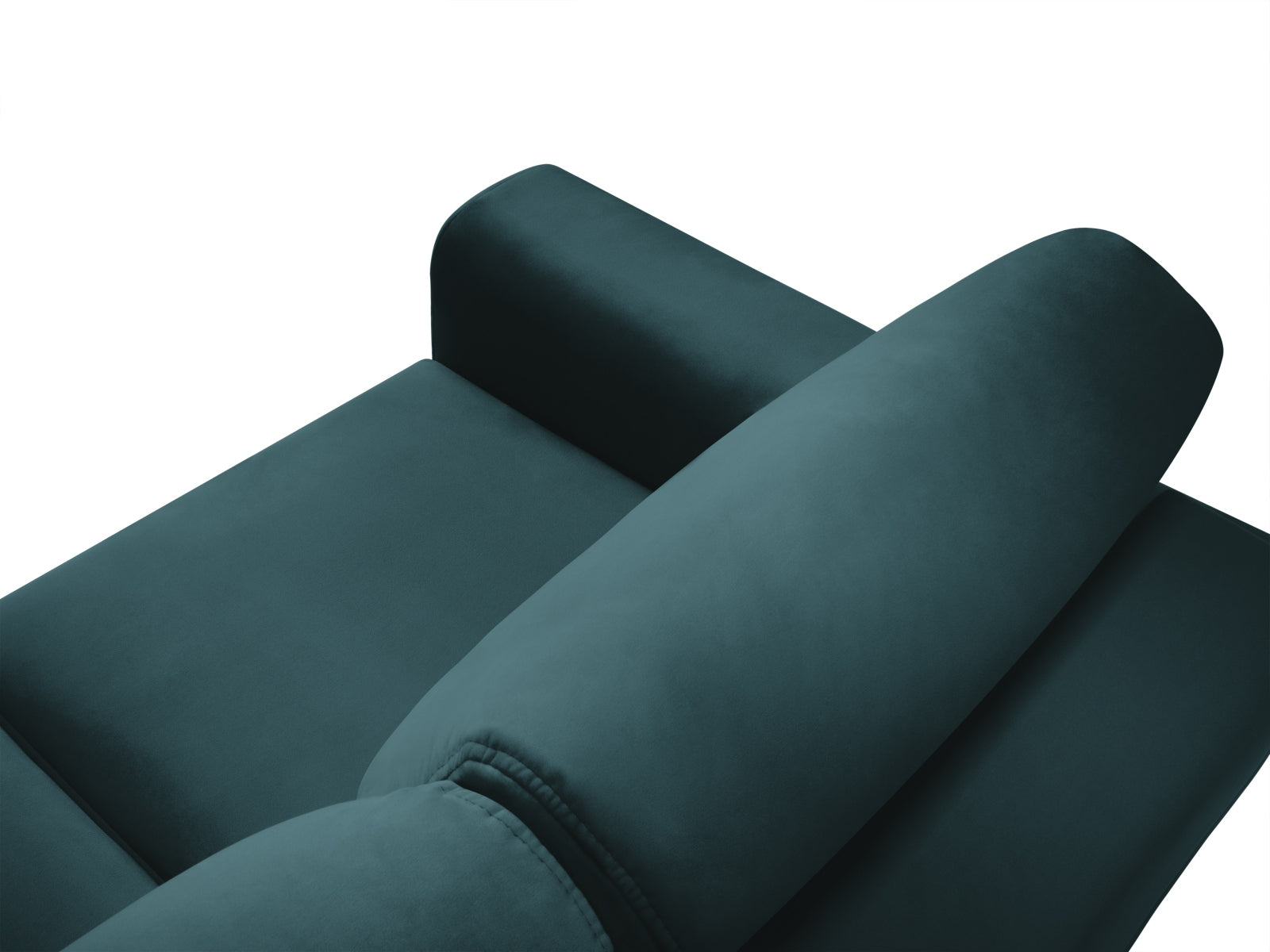 Elegantes Kyoto Ecksofa in Petrol-Riviera, 4-Sitzer mit praktischer Schlaffunktion und Stauraum, ideal für stilvolle Wohnräume.