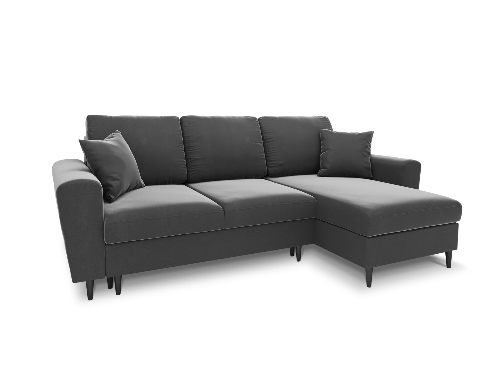 Modernes Kyoto Ecksofa in zeitlosem Grau, 4-Sitzer mit cleverer Schlaffunktion und Stauraum, ideal für gemütliche Wohnräume.