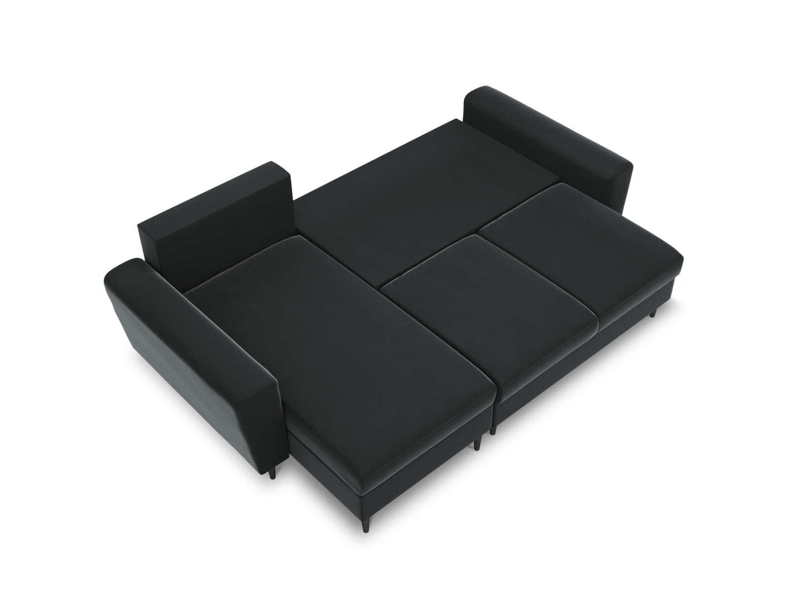 Elegantes Kyoto Ecksofa in Dunkelgrau, 4-Sitzer mit praktischer Schlaffunktion und Stauraum, perfekt für gemütliche Abende und stilvolle Einrichtung.