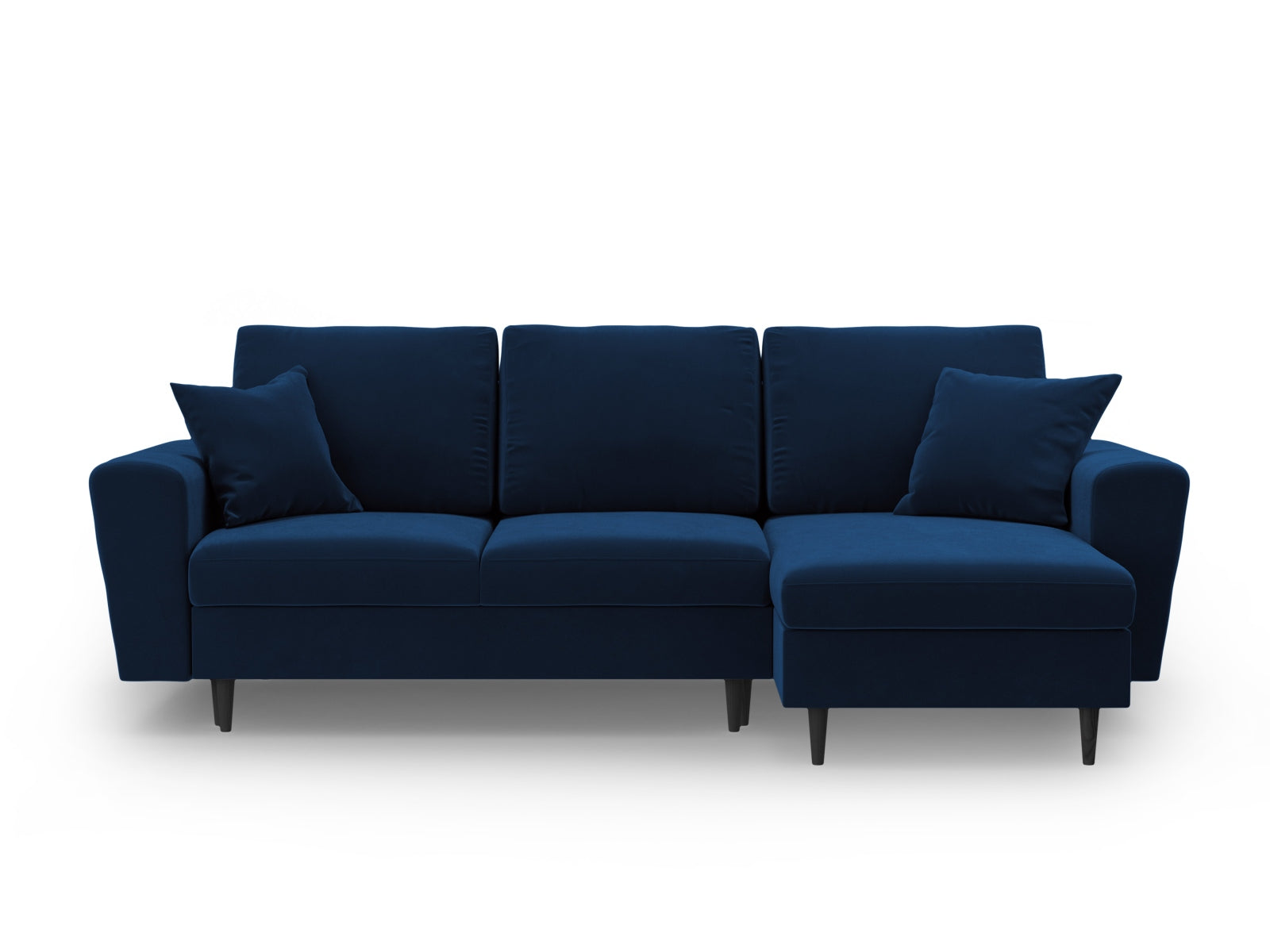 Stylisches Kyoto Ecksofa in Royal Blue-Riviera, 4-Sitzer mit praktischer Schlaffunktion und Stauraum, perfekt für gemütliche Wohnzimmer.