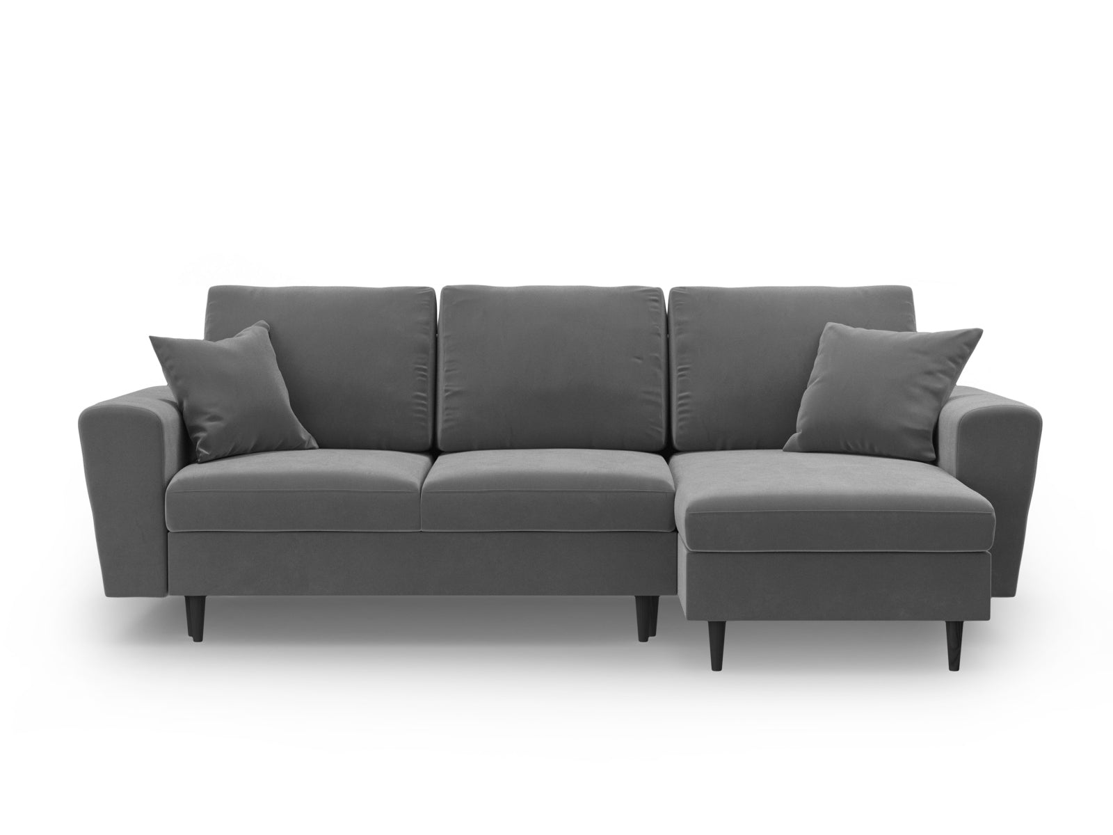 Stylisches Kyoto Ecksofa in elegantem Grau, 4-Sitzer mit praktischer Schlaffunktion und Stauraum, perfekt für entspannte Abende.