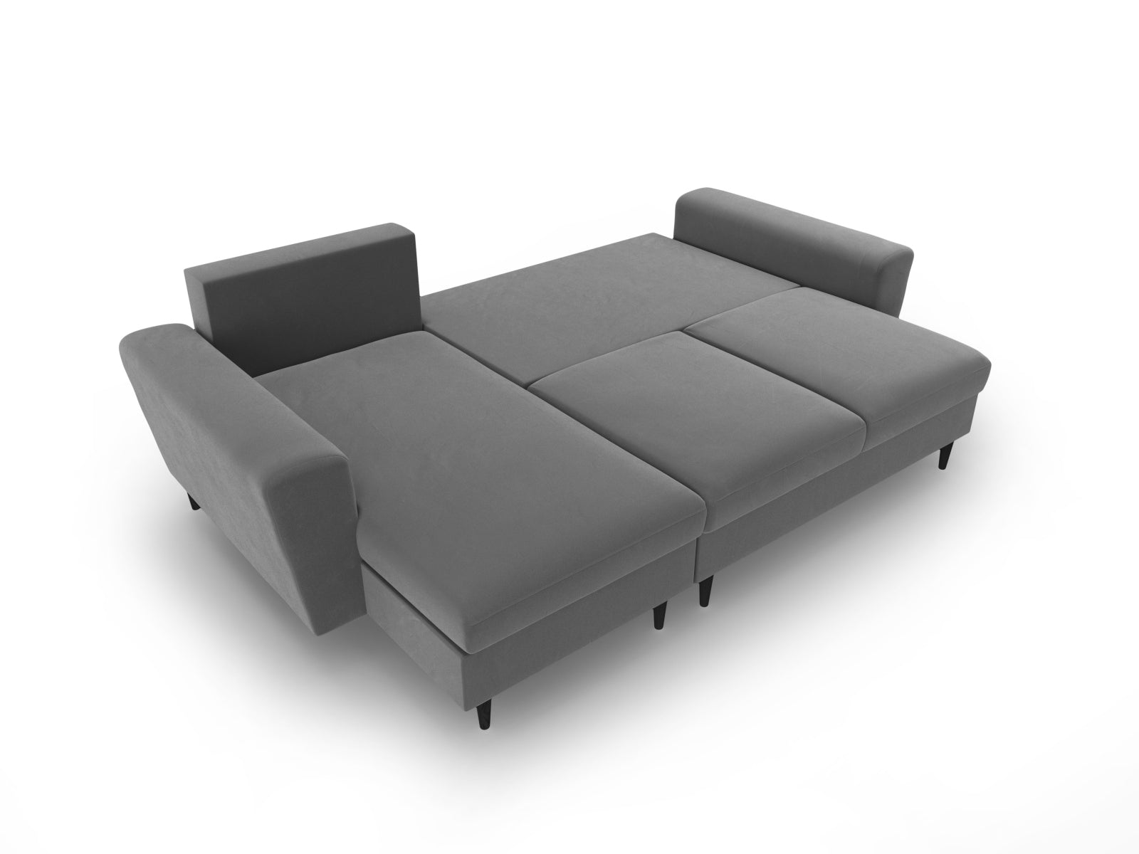 Modernes Kyoto Ecksofa in edlem Grau, 4-Sitzer mit cleverer Schlaffunktion und integriertem Stauraum für vielseitige Nutzung.