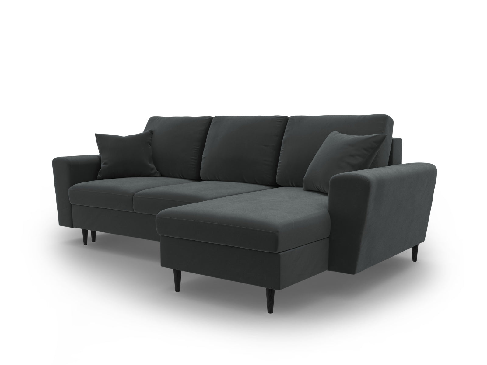 Stylisches Kyoto Ecksofa in Dunkelgrau, 4-Sitzer mit praktischer Schlaffunktion und Stauraum, perfekt für entspannte Stunden und Gäste.