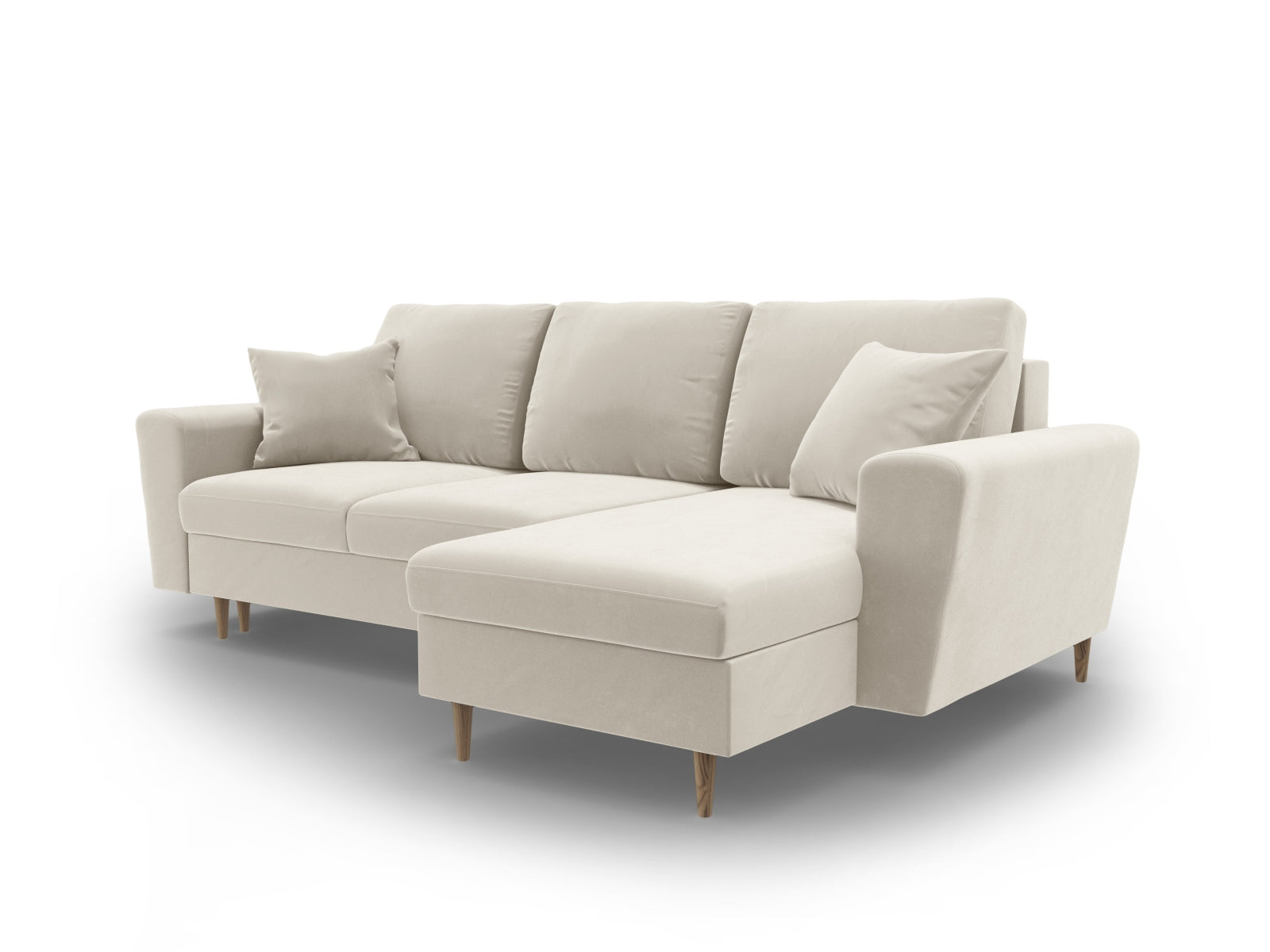 Stylisches Kyoto Ecksofa in elegantem Beige, 4-Sitzer mit praktischer Schlaffunktion und Stauraum, ideal für vielseitige Wohnkonzepte.