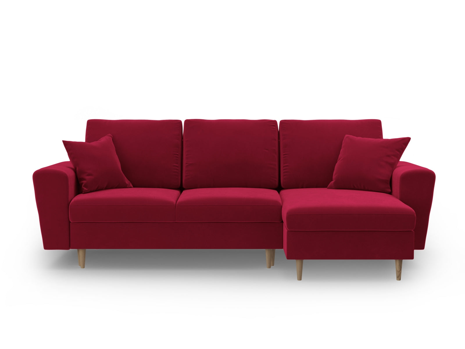 Elegantes Kyoto Ecksofa in Red-Riviera, 4-Sitzer mit praktischer Schlaffunktion und Stauraum, ideal für gemütliche Abende und Gäste.
