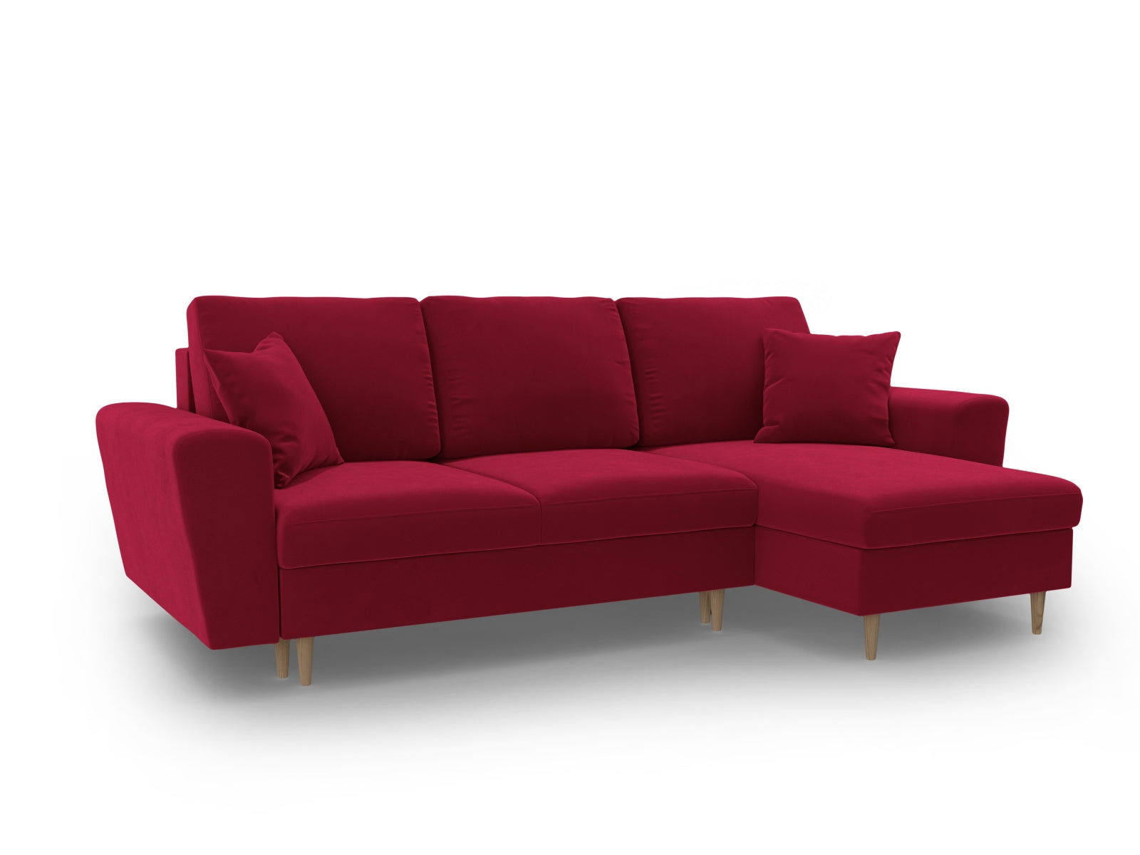 Stylisches Kyoto Ecksofa in Red-Riviera, 4-Sitzer mit cleverer Schlaffunktion und Stauraum, perfekt für entspannte Abende und Übernachtungsgäste.