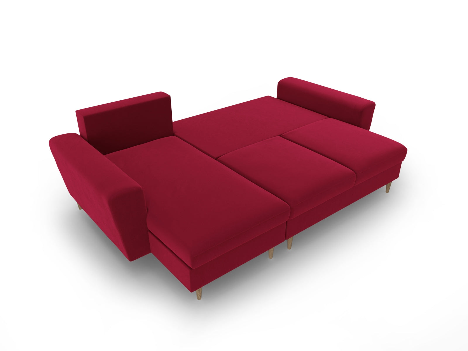 Stylisches Kyoto Ecksofa in Red-Riviera, 4-Sitzer mit cleverer Schlaffunktion und Stauraum, perfekt für entspannte Stunden und Übernachtungsgäste.