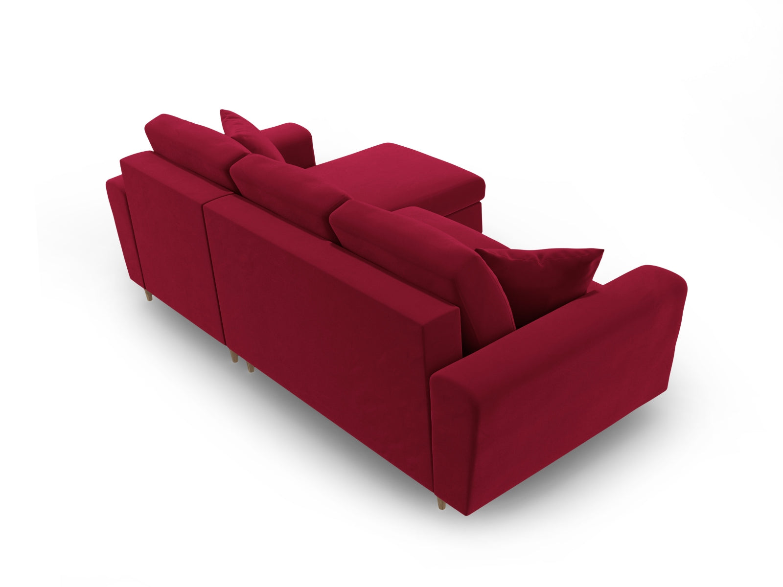 Stylisches Kyoto Ecksofa in Red-Riviera, 4-Sitzer mit cleverer Schlaffunktion und Stauraum, perfekt für entspannte Abende und Übernachtungen.