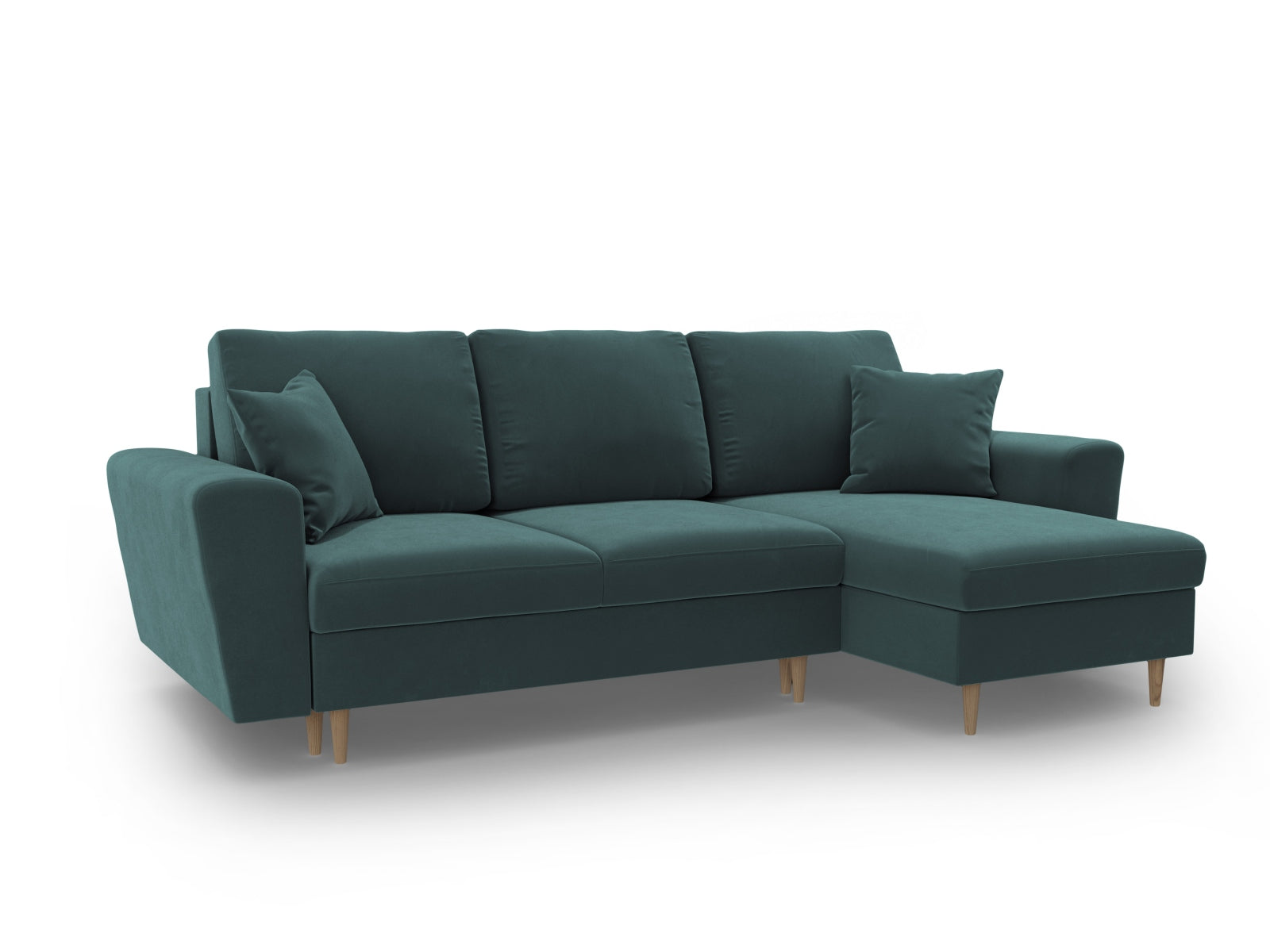 Stylisches Kyoto Ecksofa in Petrol-Riviera, 4-Sitzer mit praktischer Schlaffunktion und Stauraum, ideal für entspannte Stunden und Übernachtungsgäste.