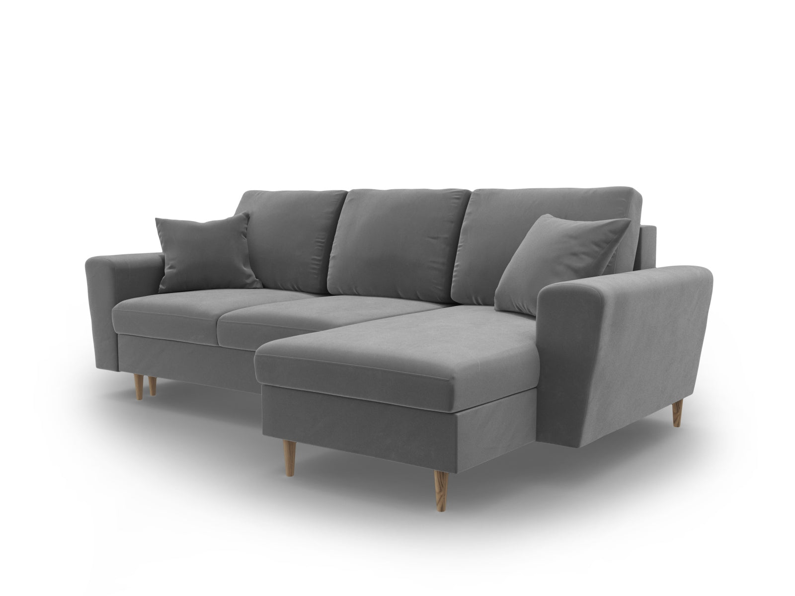 Stylisches Kyoto Ecksofa in modernem Grau, 4-Sitzer mit cleverer Schlaffunktion und integriertem Stauraum für zusätzlichen Komfort.