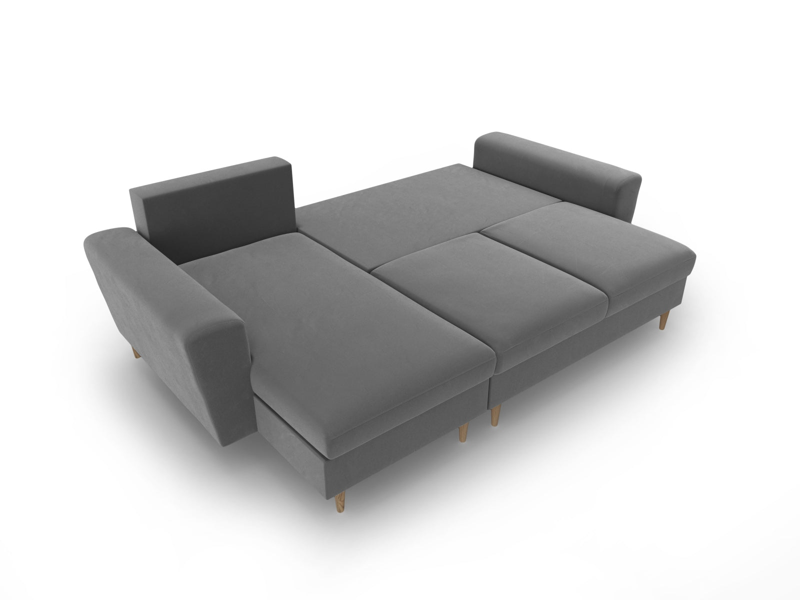 Elegantes Kyoto Ecksofa in zeitgemäßem Grau, 4-Sitzer mit praktischer Schlaffunktion und Stauraum für optimale Raumnutzung.