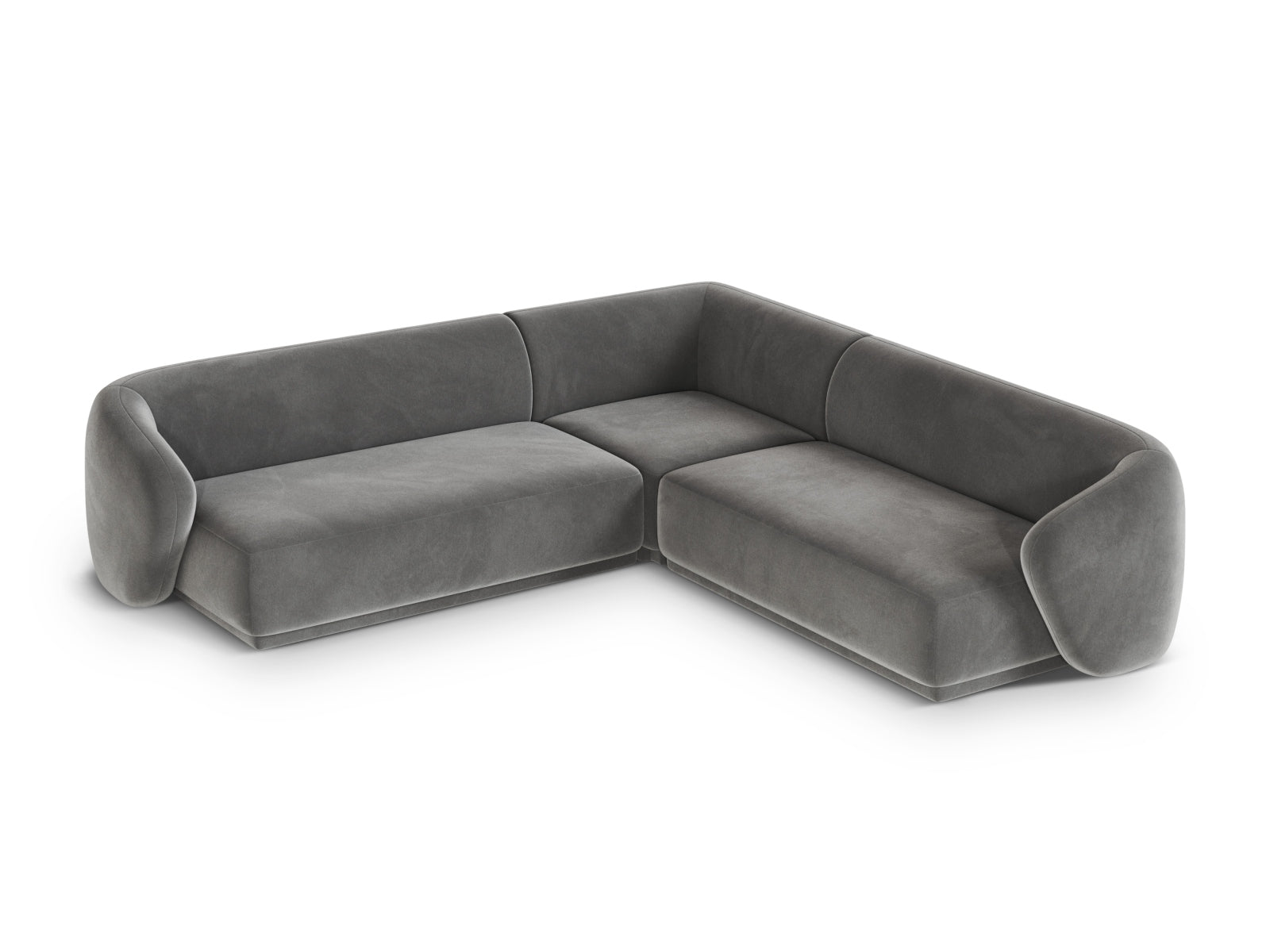 Modernes 5-Sitzer Ecksofa Symmetric Gomera in neutralem Grau, ideal für gemütliche Abende und stilvolle Einrichtung.